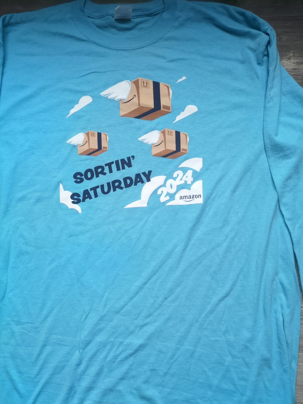 Amazon 2024 Sortin Saturday Logo Long Sleeve T-Shirt Swag Size XL Peccy Related