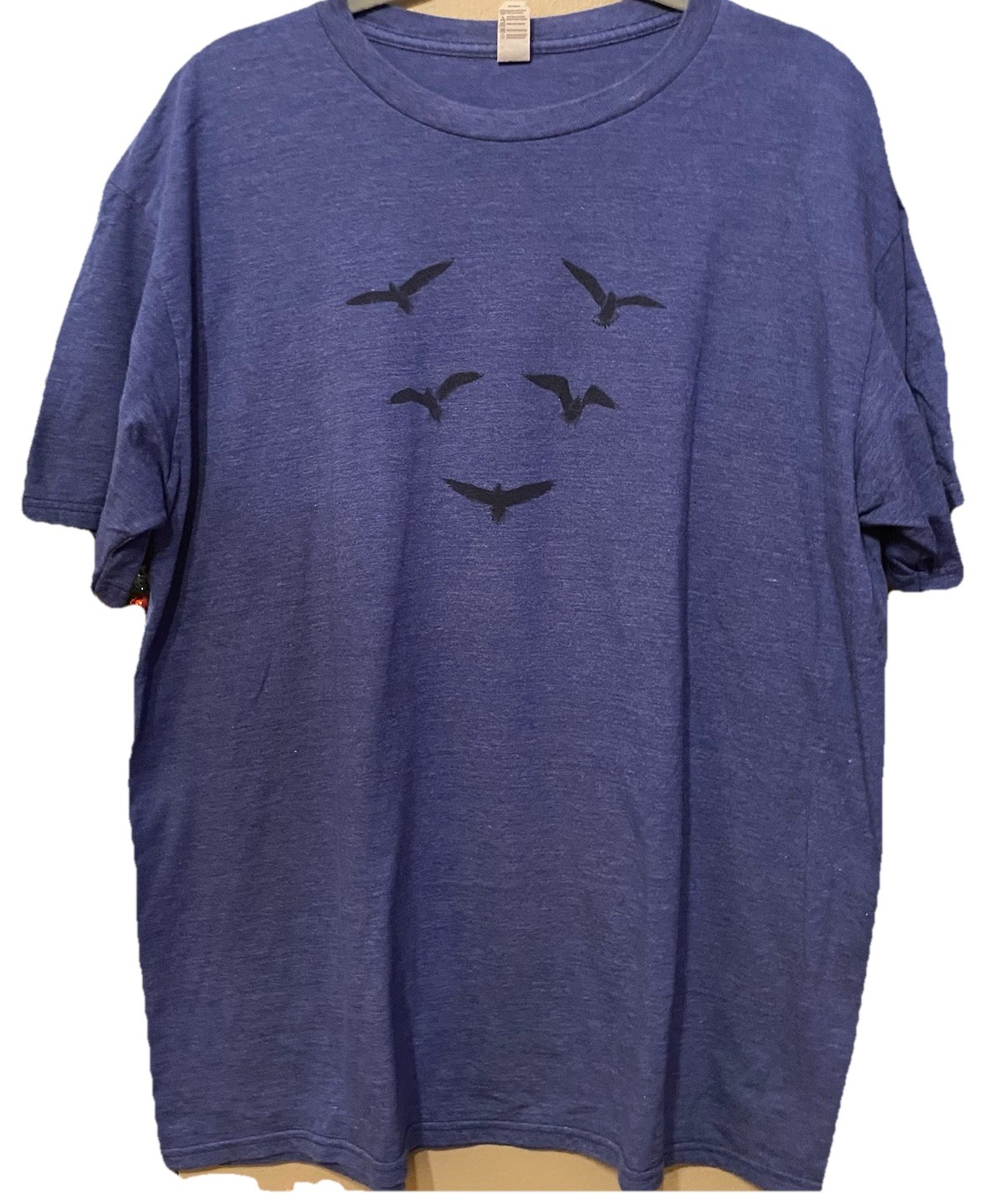 Jason Mraz YES! Tee Shirt Sz XL Deep Blue With Black Birds By Anvil Sustainable