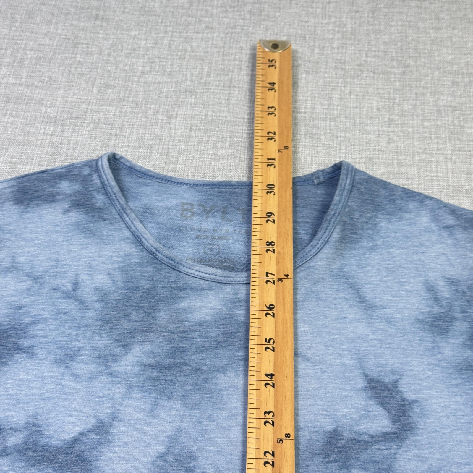 BYLT Tie-Dye Gym T-Shirt Mens Large Blue Relaxed Graphic Crew Neck Stretch