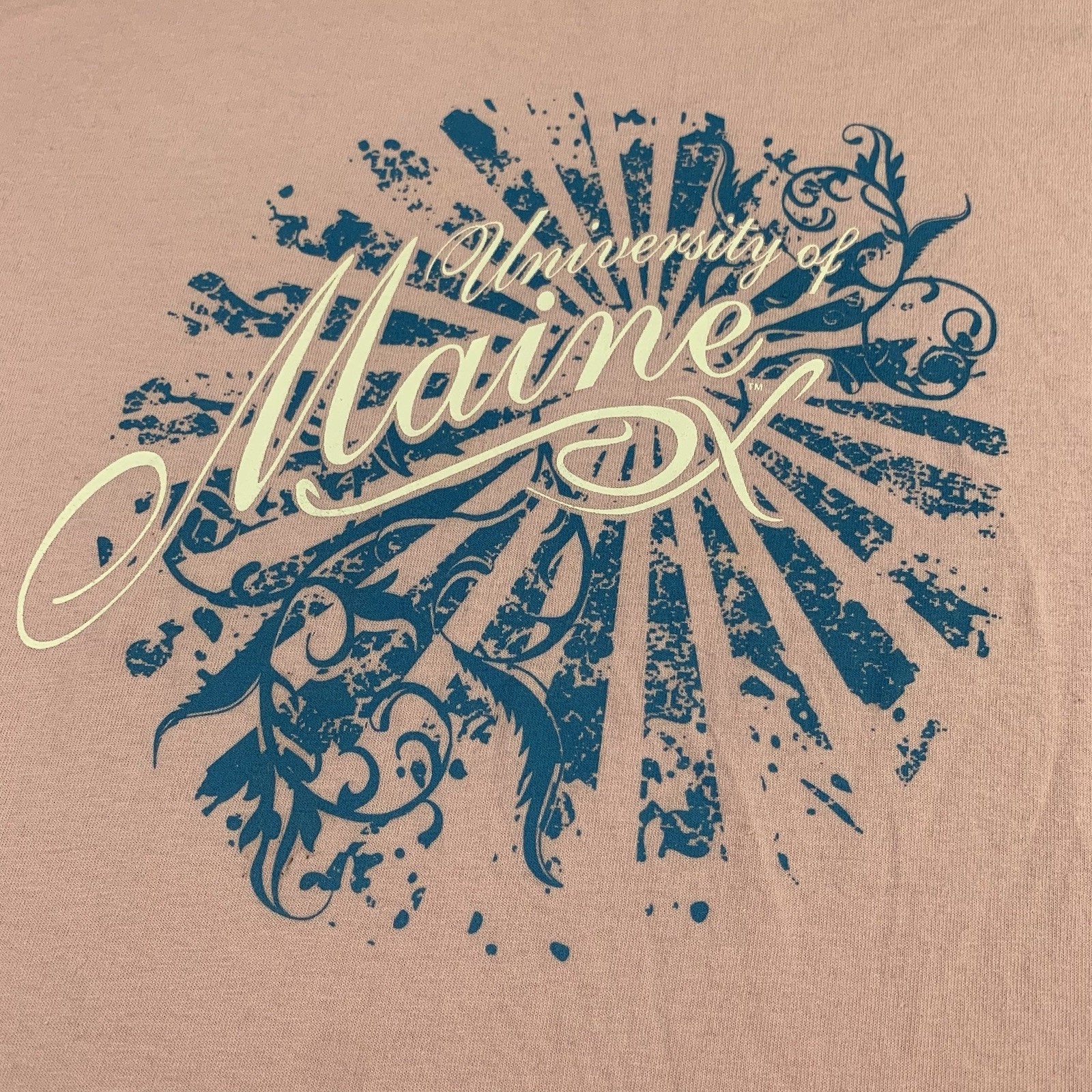 University of Maine Tee Shirt Mens 2XL Gildan Ultra Cotton UMO College Pink