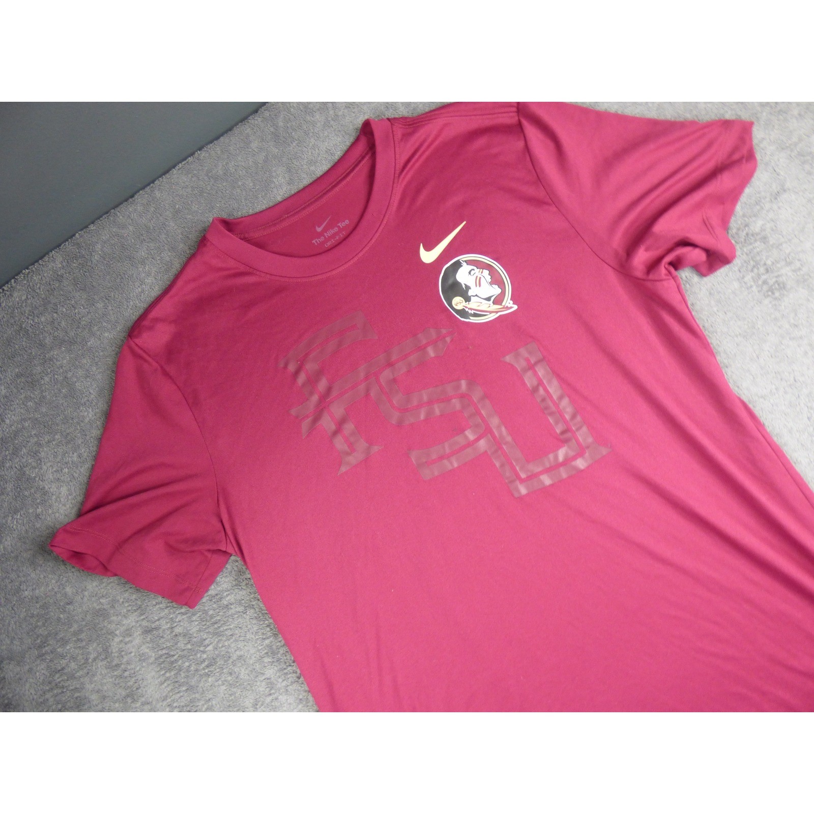Nike Florida State Seminoles FSU Dri-FIT Shirt Mens Large Garnet Maroon T-Shirt