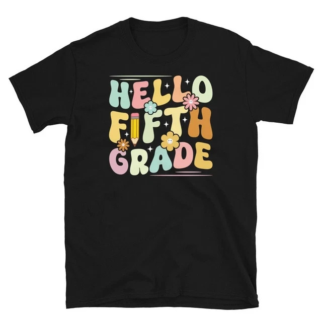 Hello Fifth Grade Back To School Teachers Black T-shirt