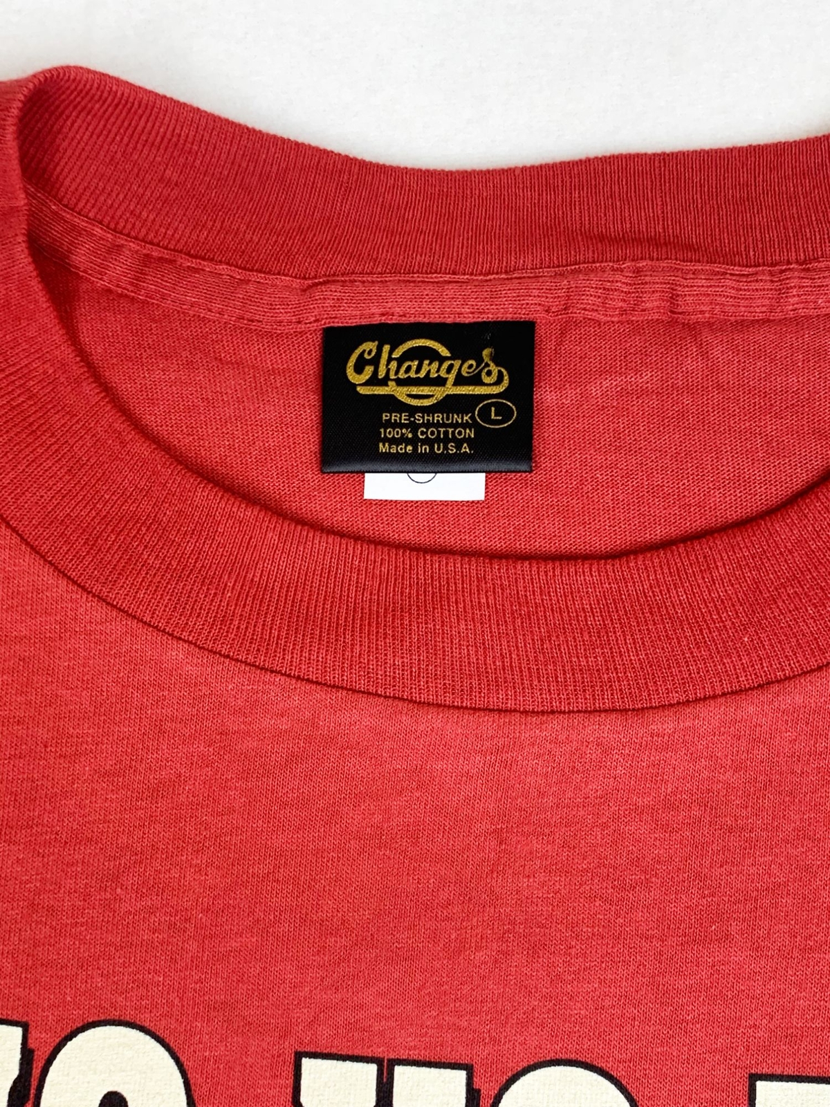 Vintage 90s Changes Santa T-Shirt Large Red Burgundy Single Stitch 1999