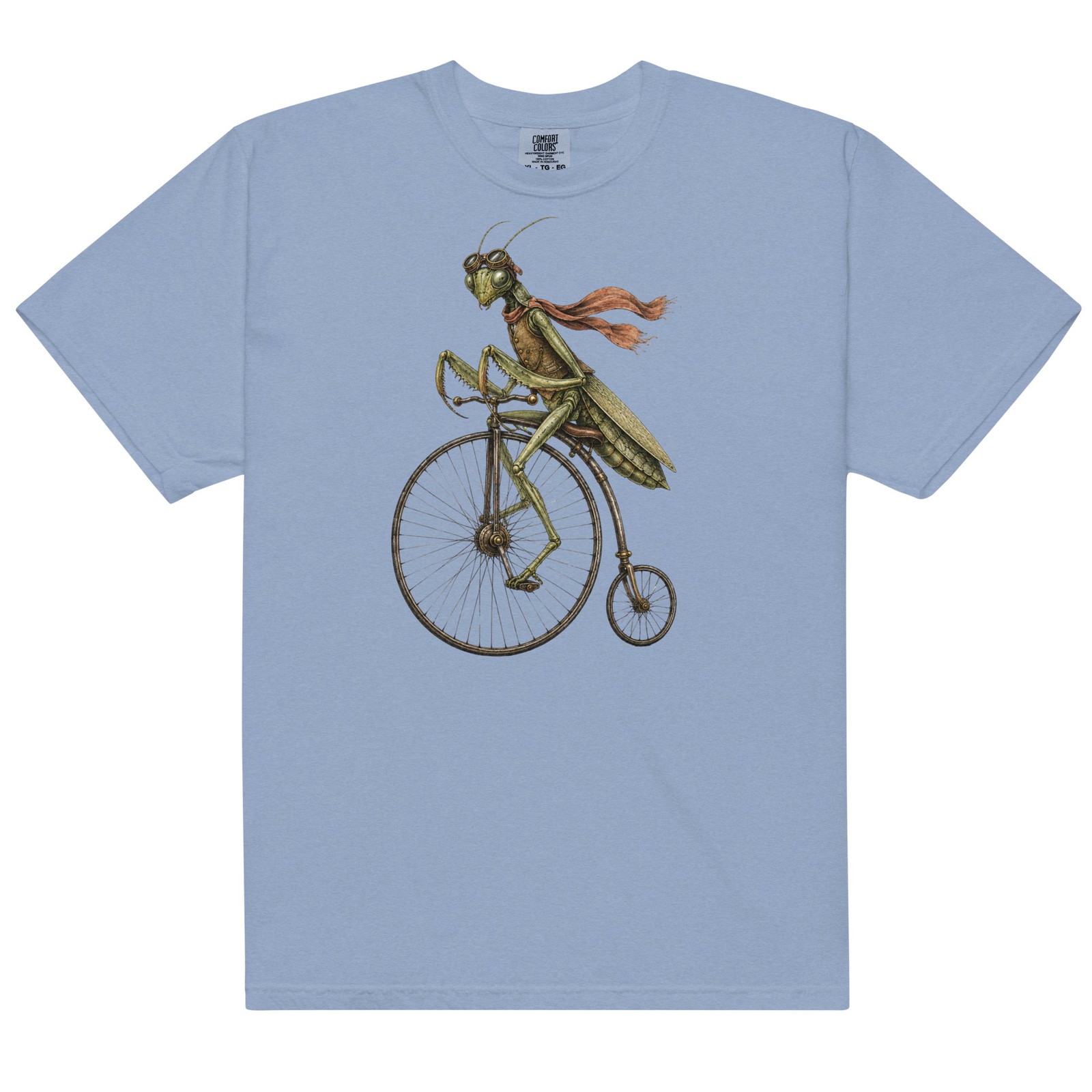 Penny Farthing Praying Mantis T-Shirt Comfort Colors Premium Cotton Tee S-4XL