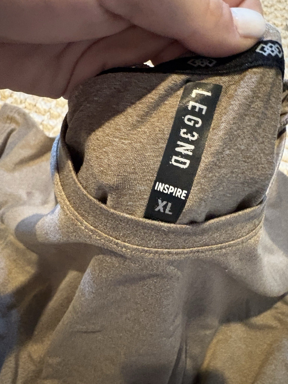 Kenneth Cole Brown Logo Knit T-Shirt, Organic Cotton Crew Neck, XL