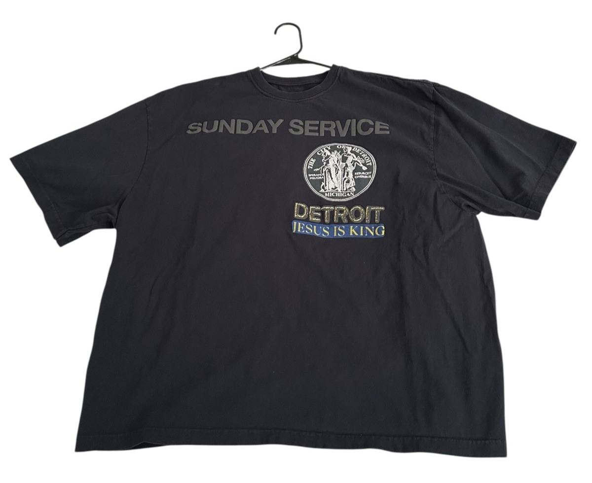Kanye West T-shirt Sunday Service Detroit Jesus Is King Mens XL Black READ