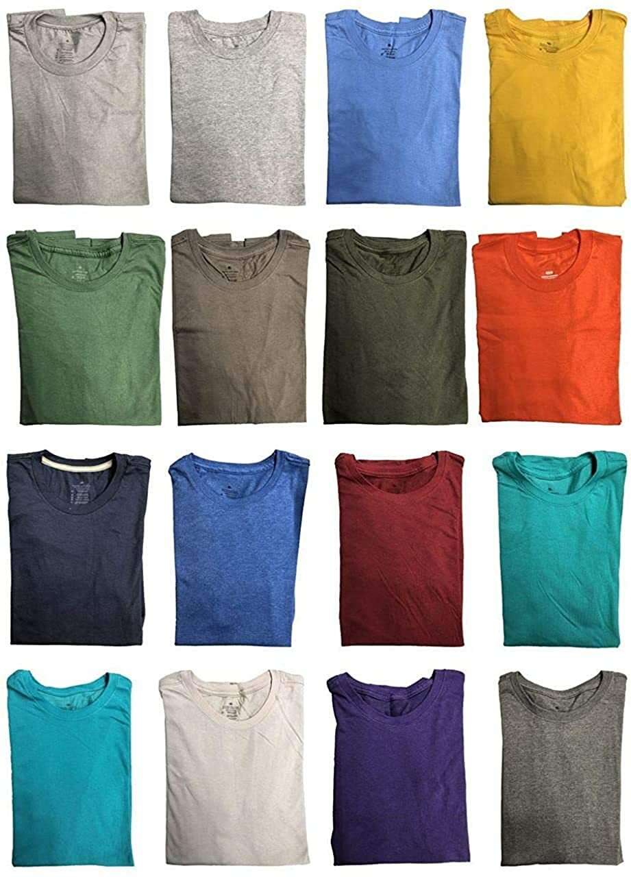 BILLIONHATS 36 Pack Mens Cotton Short Sleeve Lightweight T-Shirts, Mixed Colors