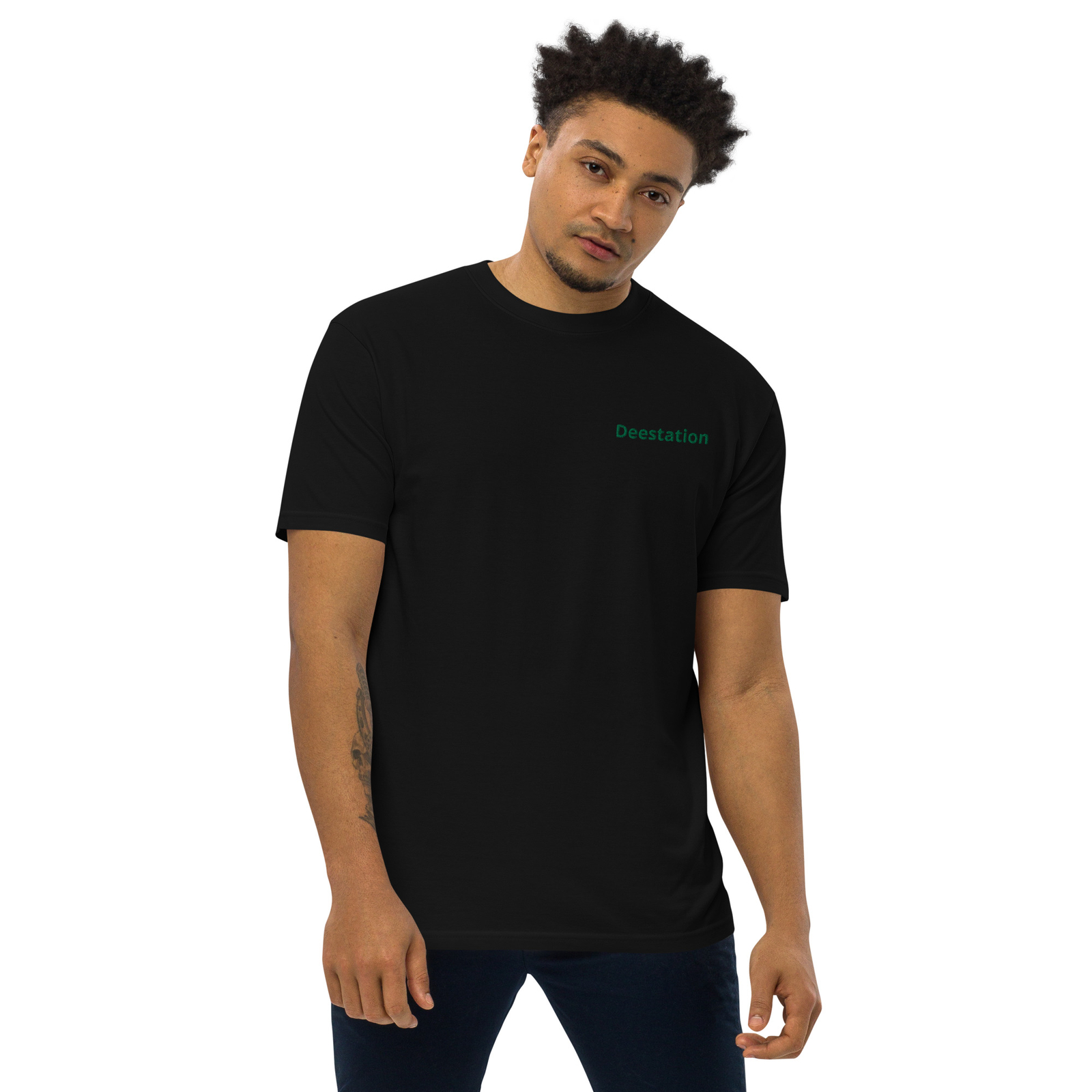 Deestation men&rsquo;s premium tee shirt heavyweight season summer winter fall spring