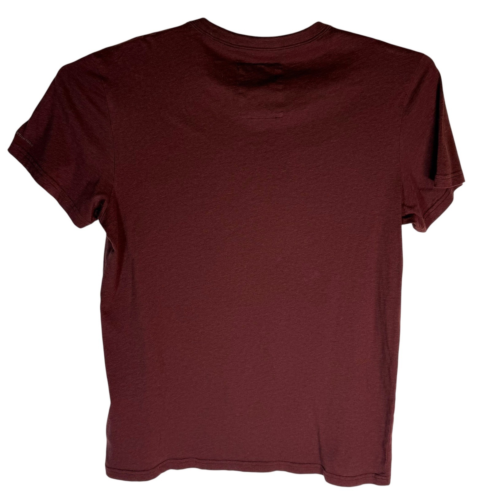 G-Star Raw Mens Graphic T-Shirt Burgundy Maroon RAW Logo Crew Neck Size M 2253