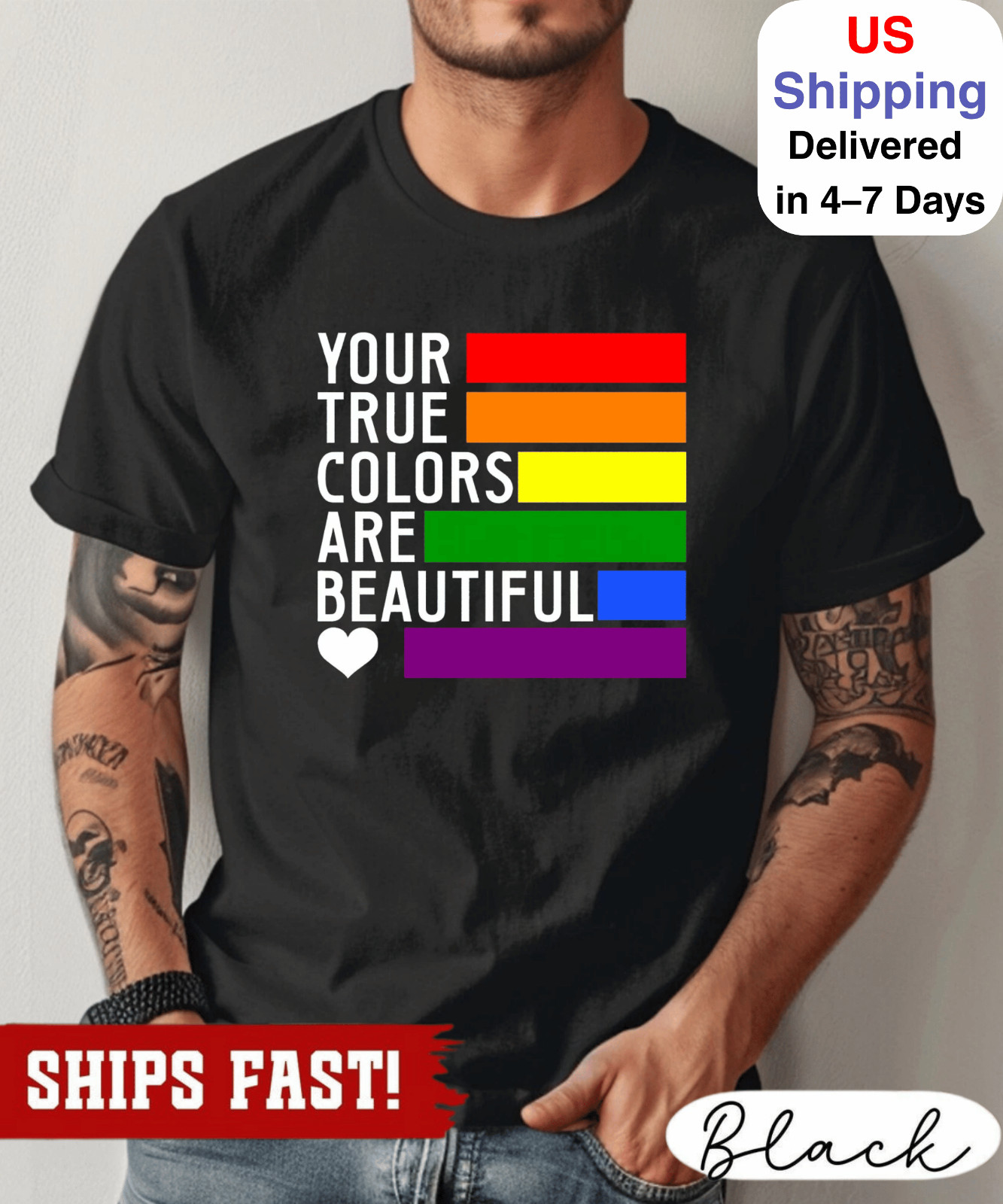 Your True Colors are Beautiful Shirt, Pride Month Shirt, LGBTQ Shirt, Love is Lo