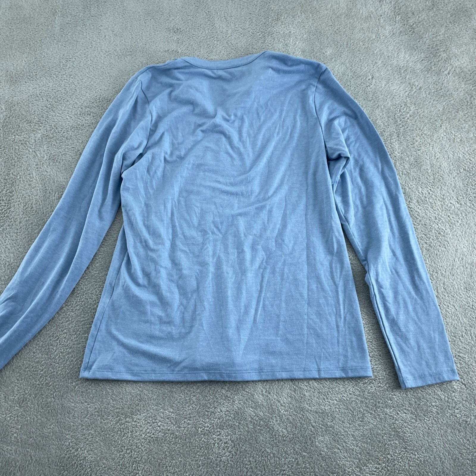 Banana Republic Light Blue Long Sleeve Henley Shirt L 3976