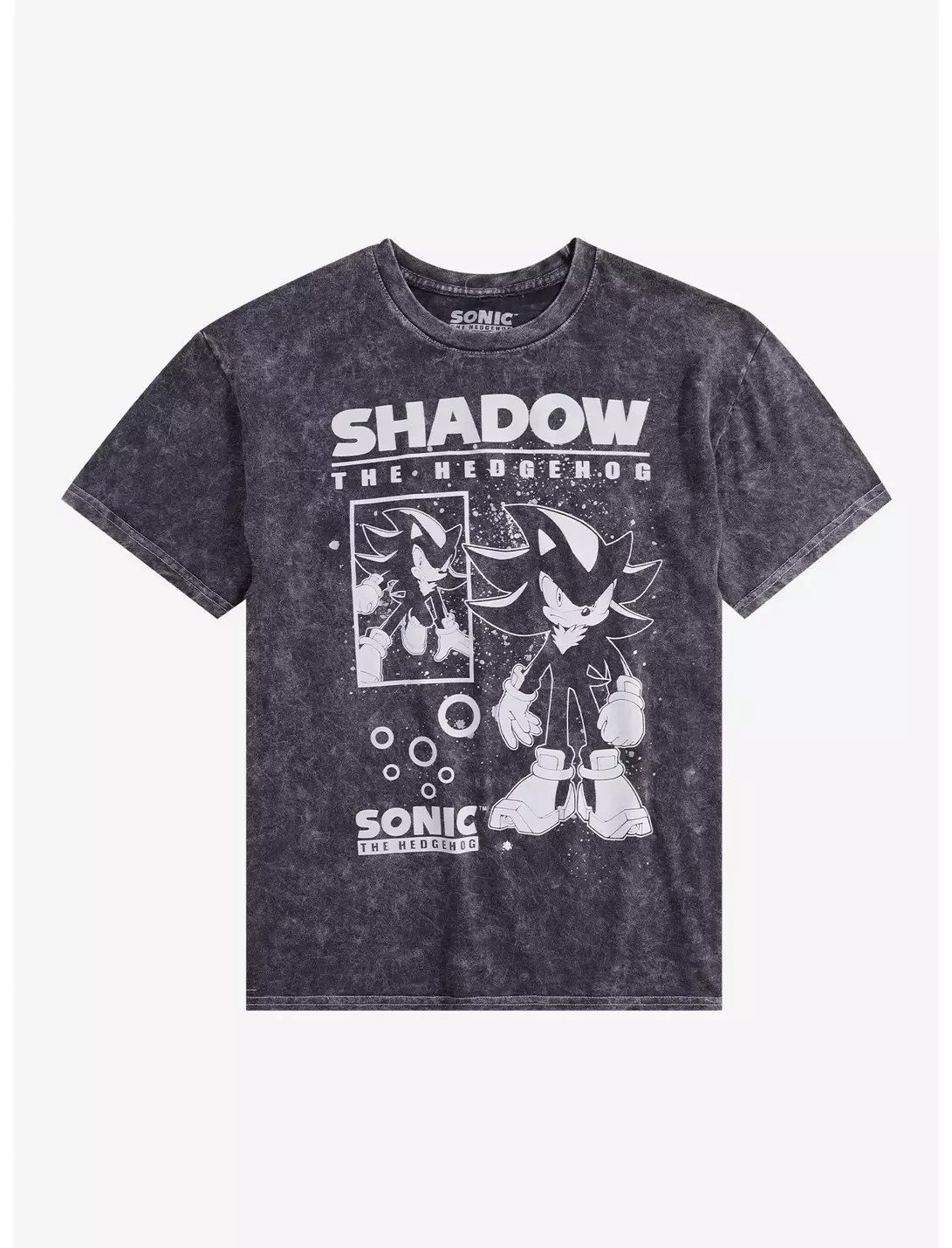 Sonic The Hedgehog Shadow Mens Black Mineral Wash Shirt New Medium