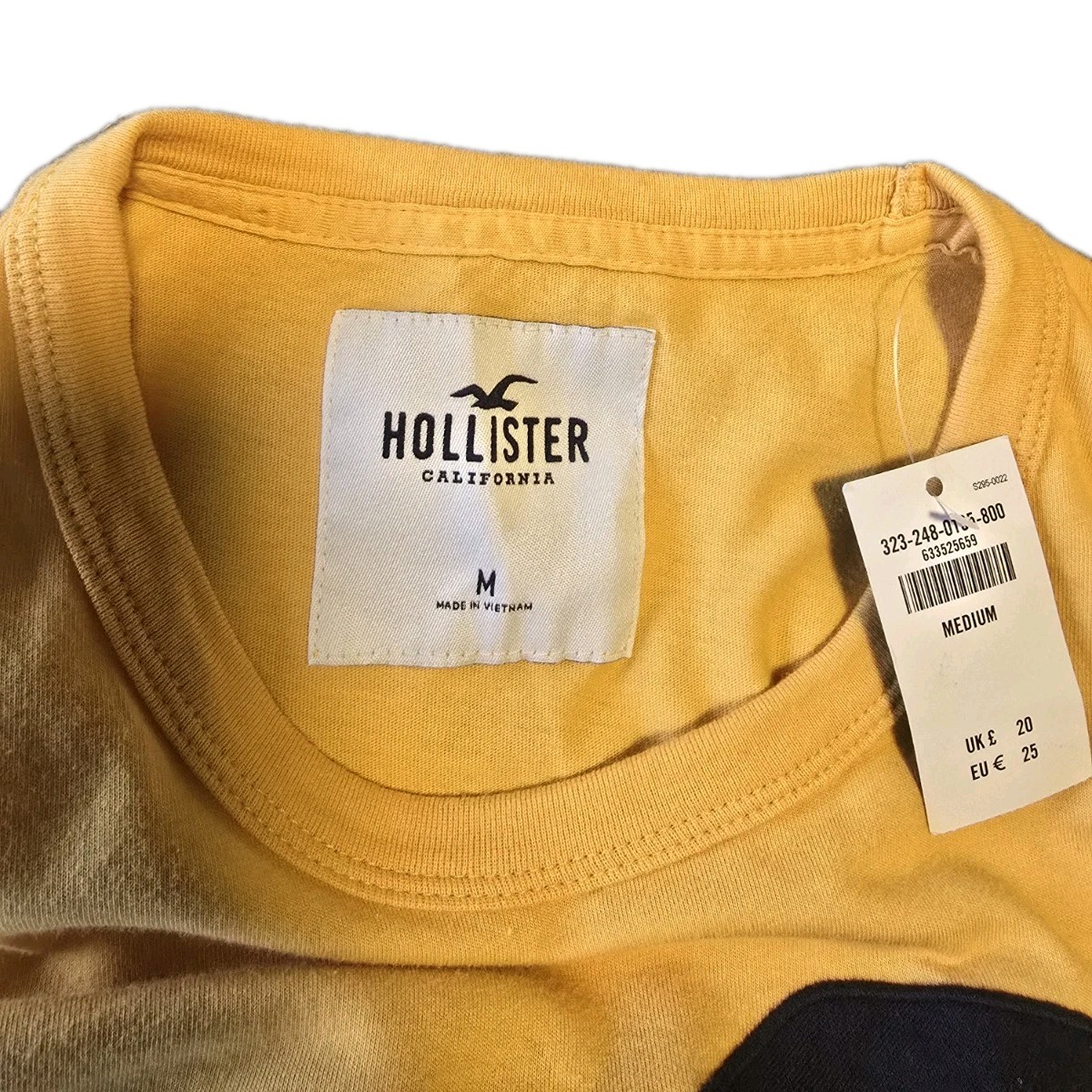 NWT Hollister California Graphic Tee – Mustard Yellow Applique Logo Size M