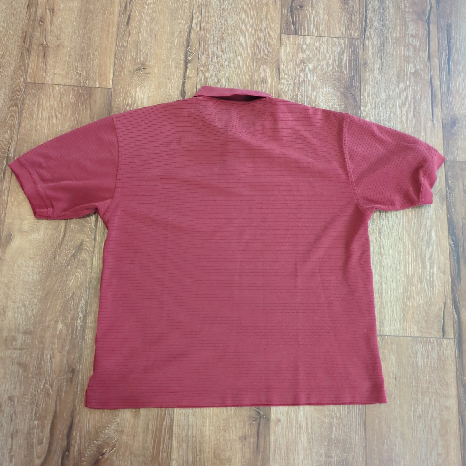 Dockers Men&rsquo;s Large Polo Shirt Golf Tennis Retro Grandpa Striped Textured Red