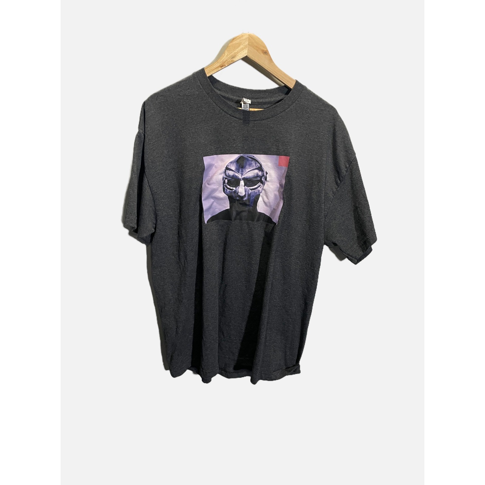 American Apparel MF DOOM T Shirt Mens XL Grey Graphic Mask Hip Hop Streetwear