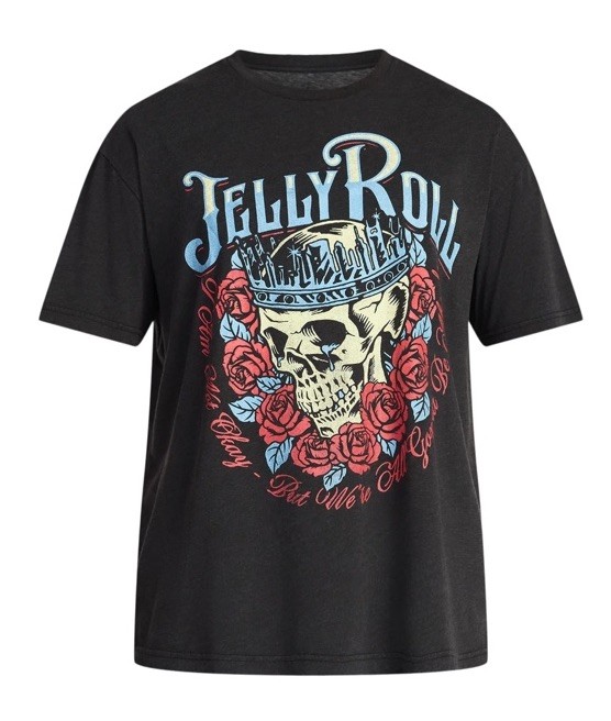 Jelly Roll Men&rsquo;s Boxy Fit Graphic Tee, Size XL (40-42) Black NEW