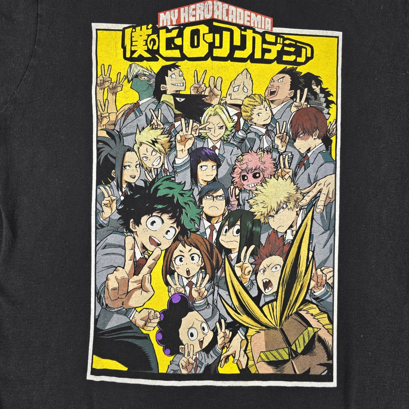 My Hero Academia Anime Graphic T-Shirt Black Size L Funimation K Honkoshi