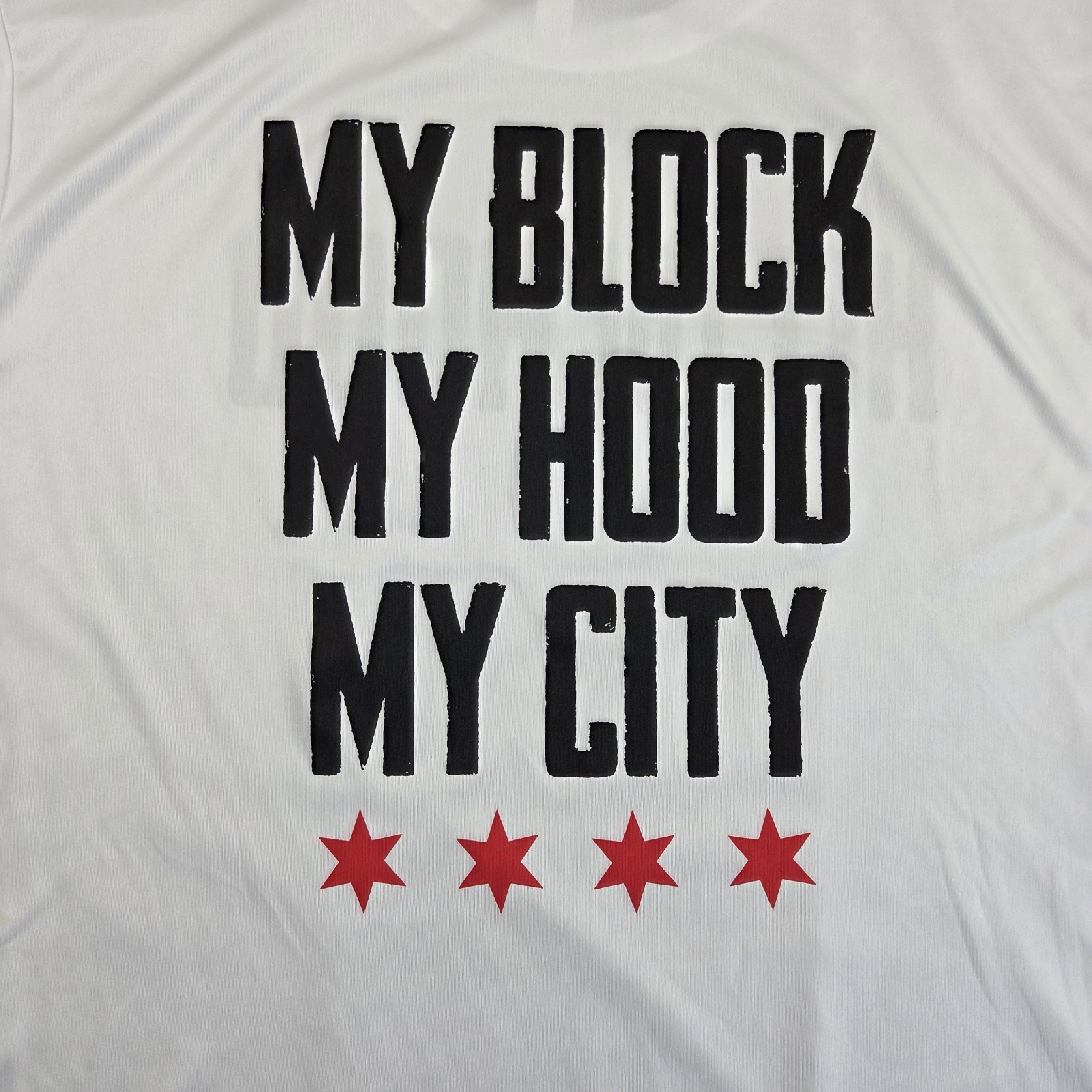 Hit The Hood My Block My Hood My City Chicago T Shirt Mens 2XL White