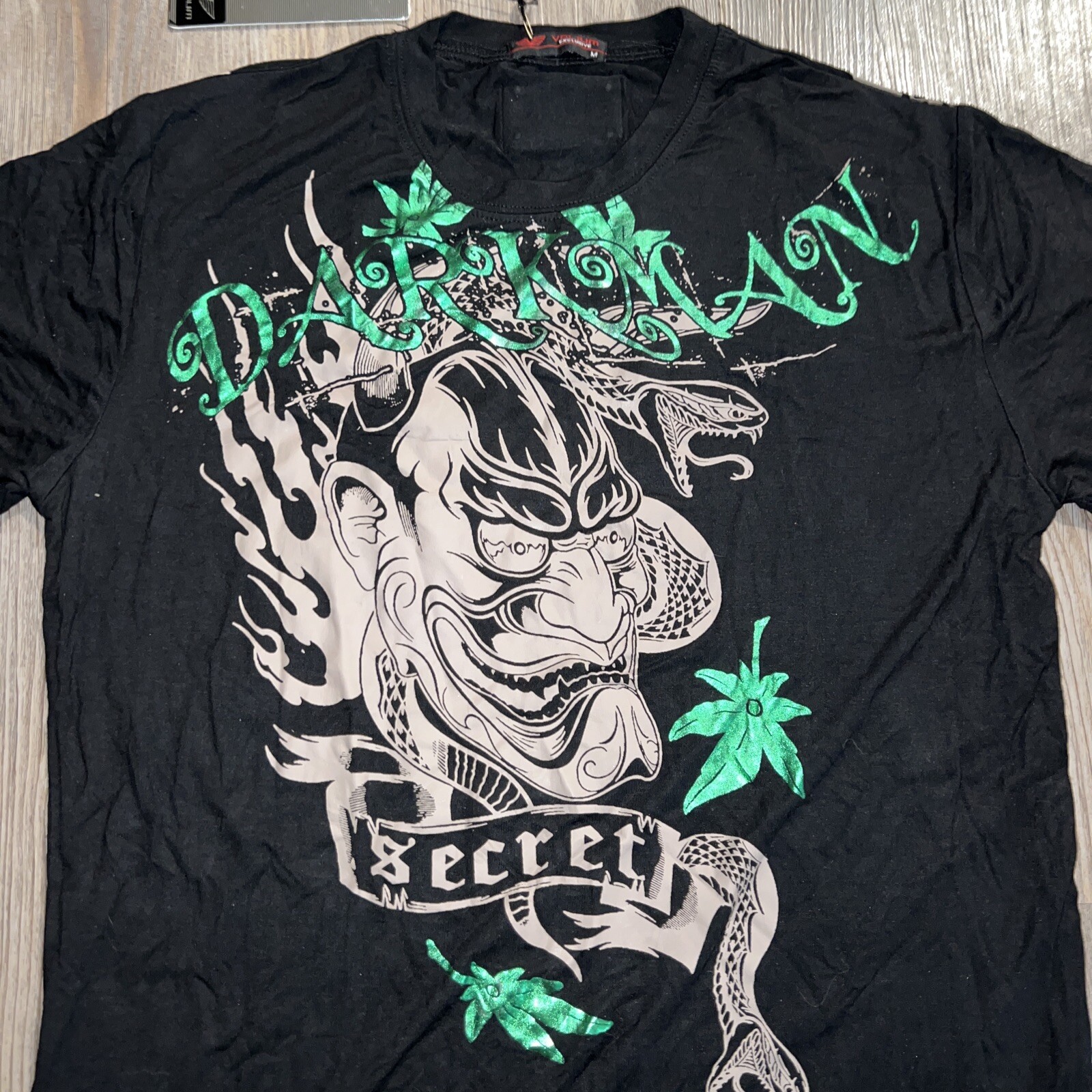 Vintage T-Shirt marijuana weed Dark Man Snakes Graphic Tee Size M Double Sided