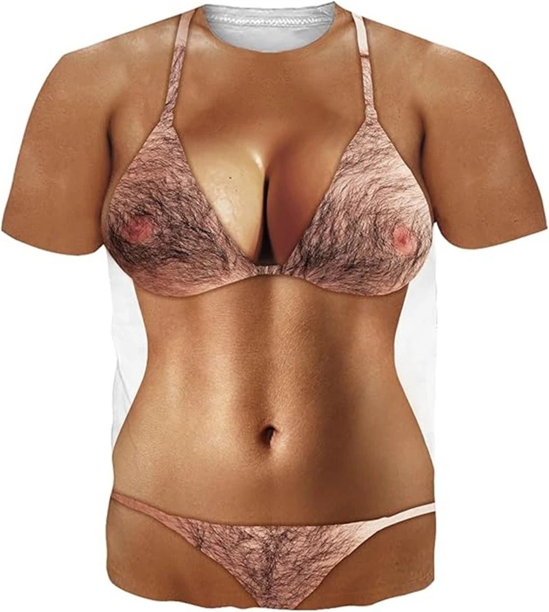 Men&rsquo;s Funny 3D Printed T-Shirt Women&rsquo;s Body T-Shirt Polyester Breathable Tees