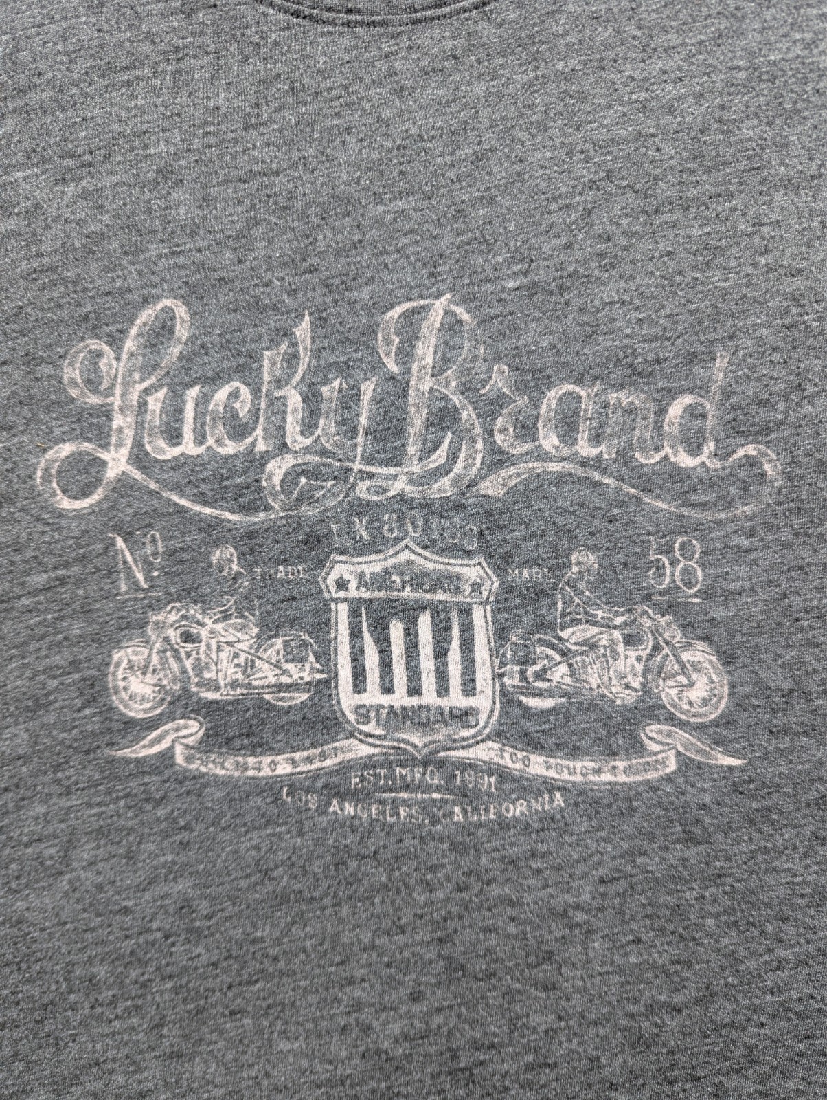 Lucky Brand Shirt Mens M Casual Lightweight Preppy City College Indie Cali Gray