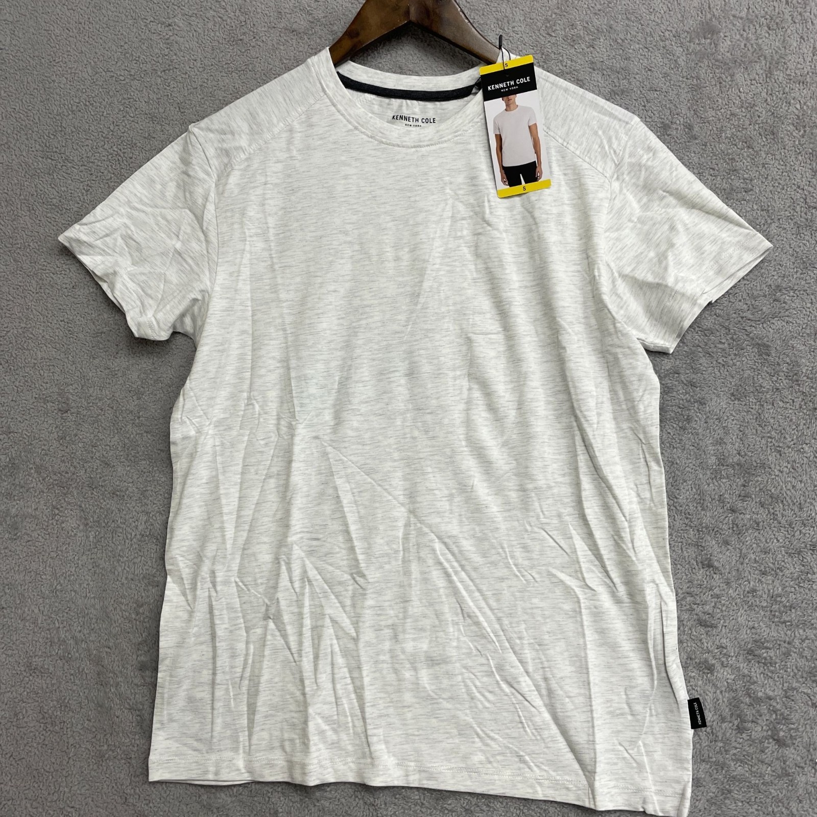NEW Kenneth Cole New York S Men&rsquo;s S Organic Cotton T-Shirt Grey Specks
