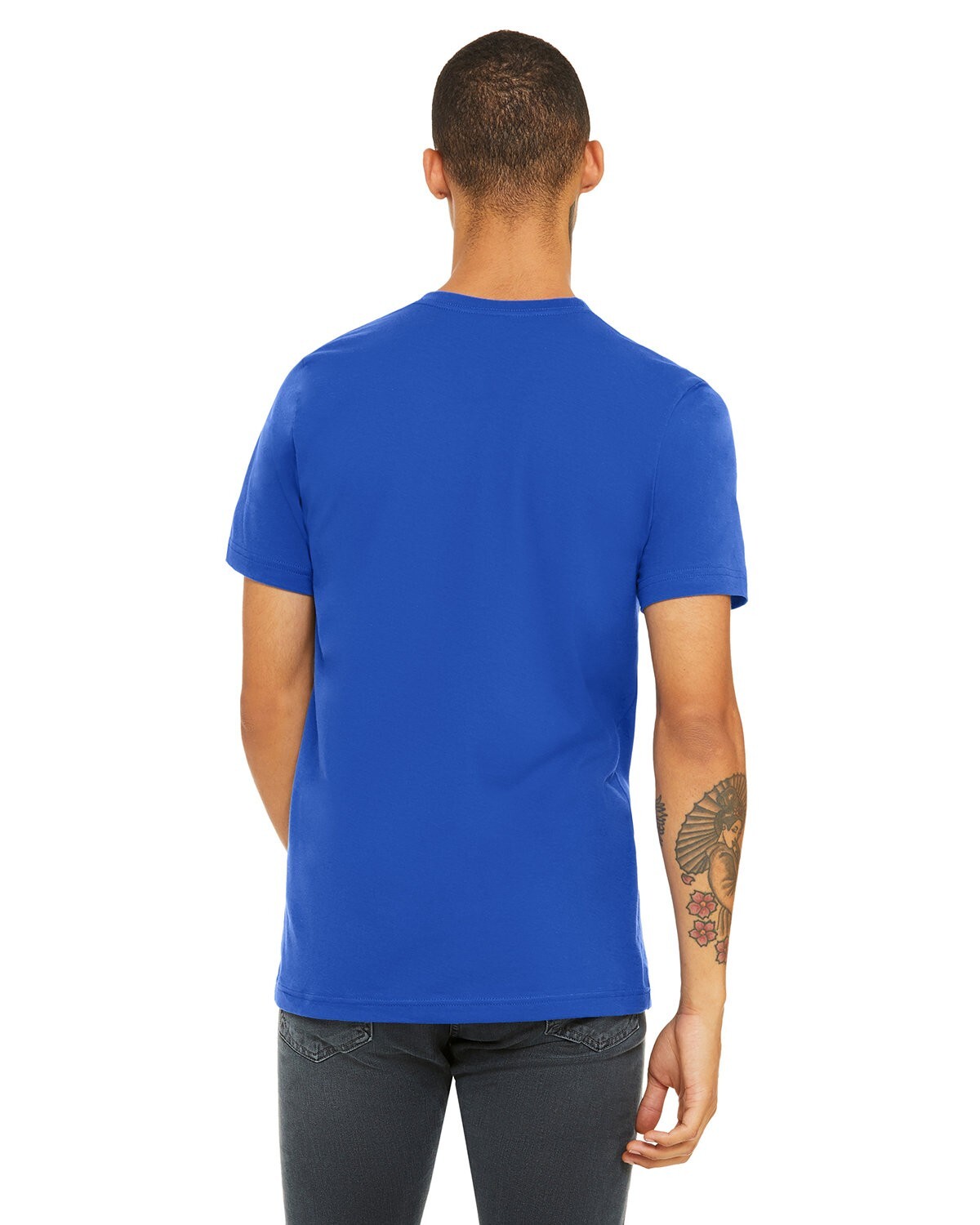 Bella + Canvas 3001C Large True Royal Cotton Jersey Tee Unisex Blue Tshirt