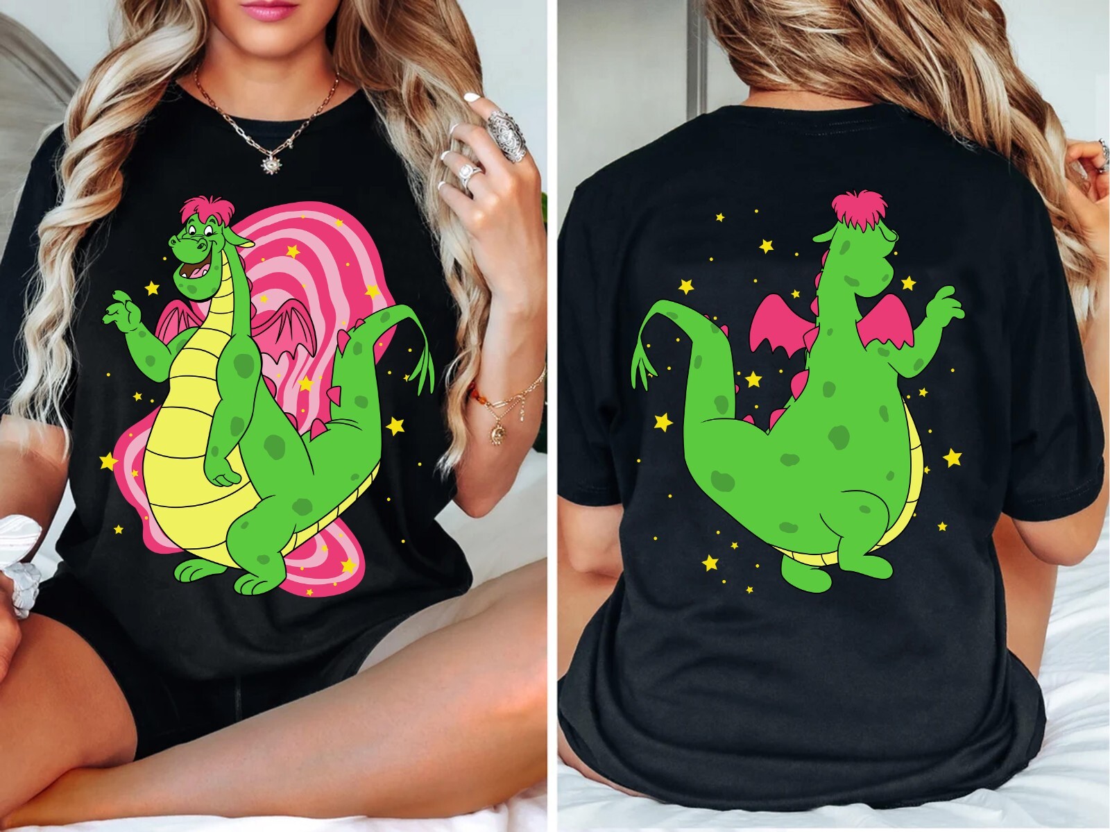 2-sided Retro Pete&rsquo;s Dragon Tee, Elliott The Dragon Unisex Adult Kid Tee 800966