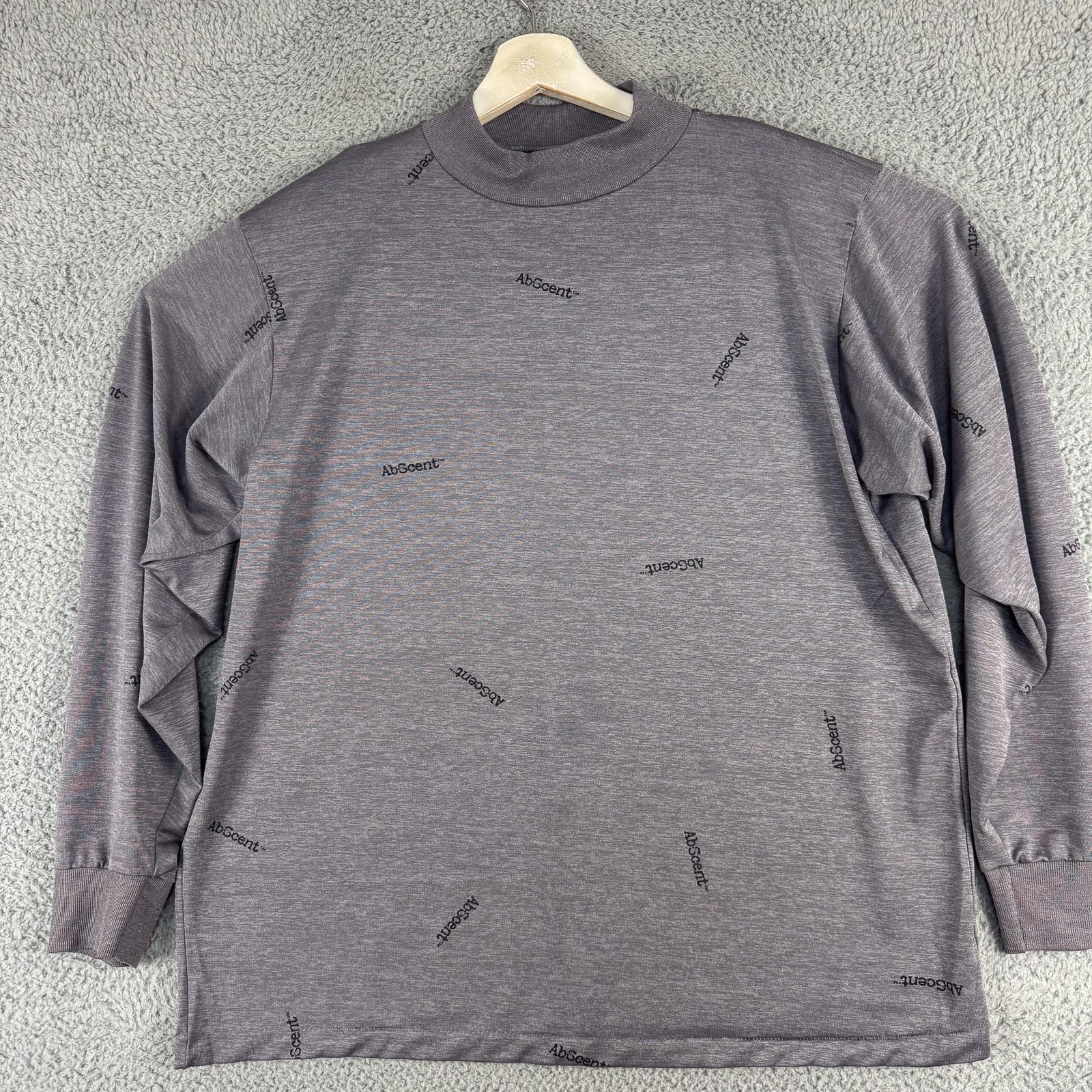 AbScent Hunting Shirt Mens XL Gray Long Sleeve Mock Neck Made USA Ace Sportswear