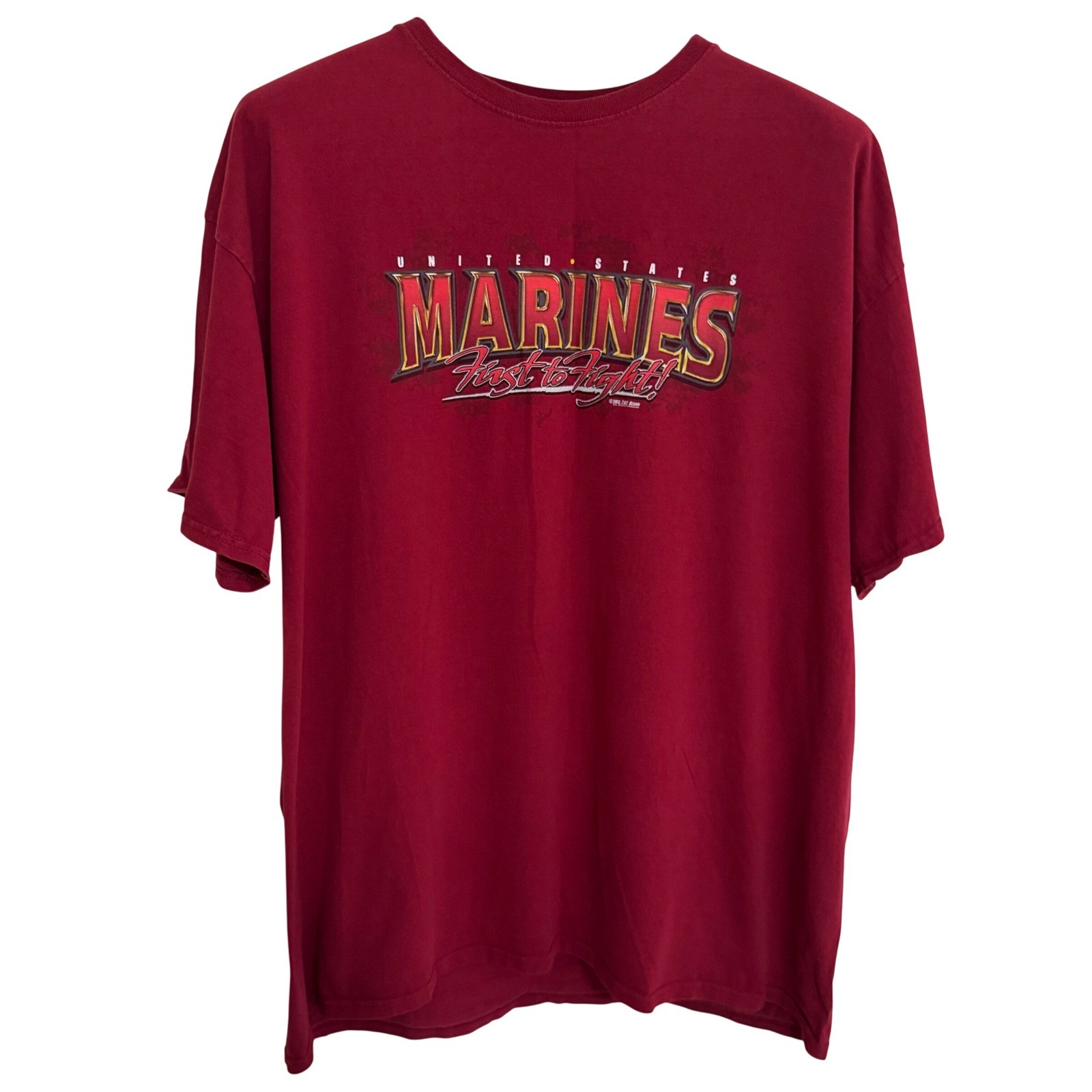 United States Marines T Shirt Mens 2XL Red First To Fight Double Graphic 7.62