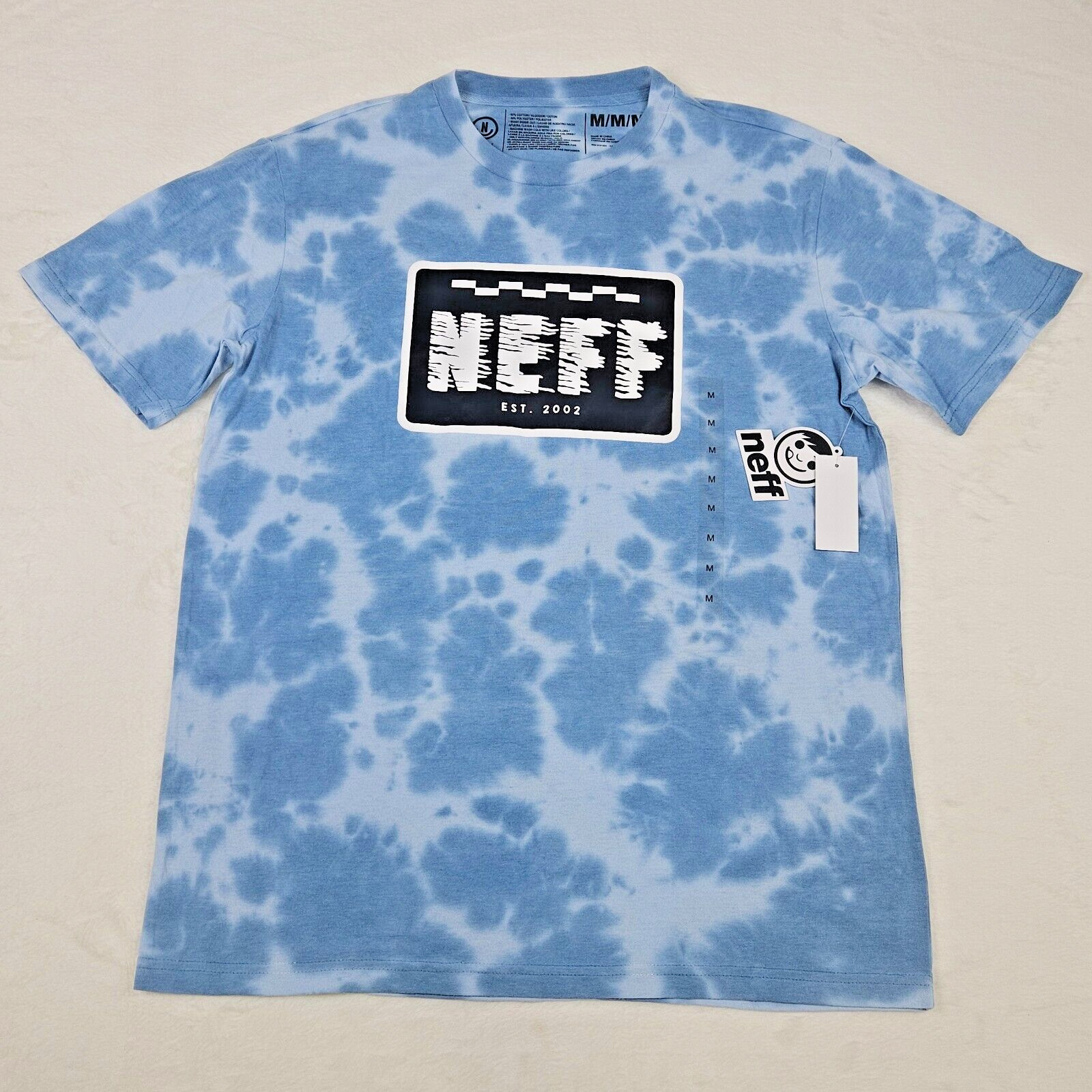 Neff Speedy Blue Clouds Tie Dye Short Sleeve T-Shirt Men&rsquo;s Size S, M, L, XL
