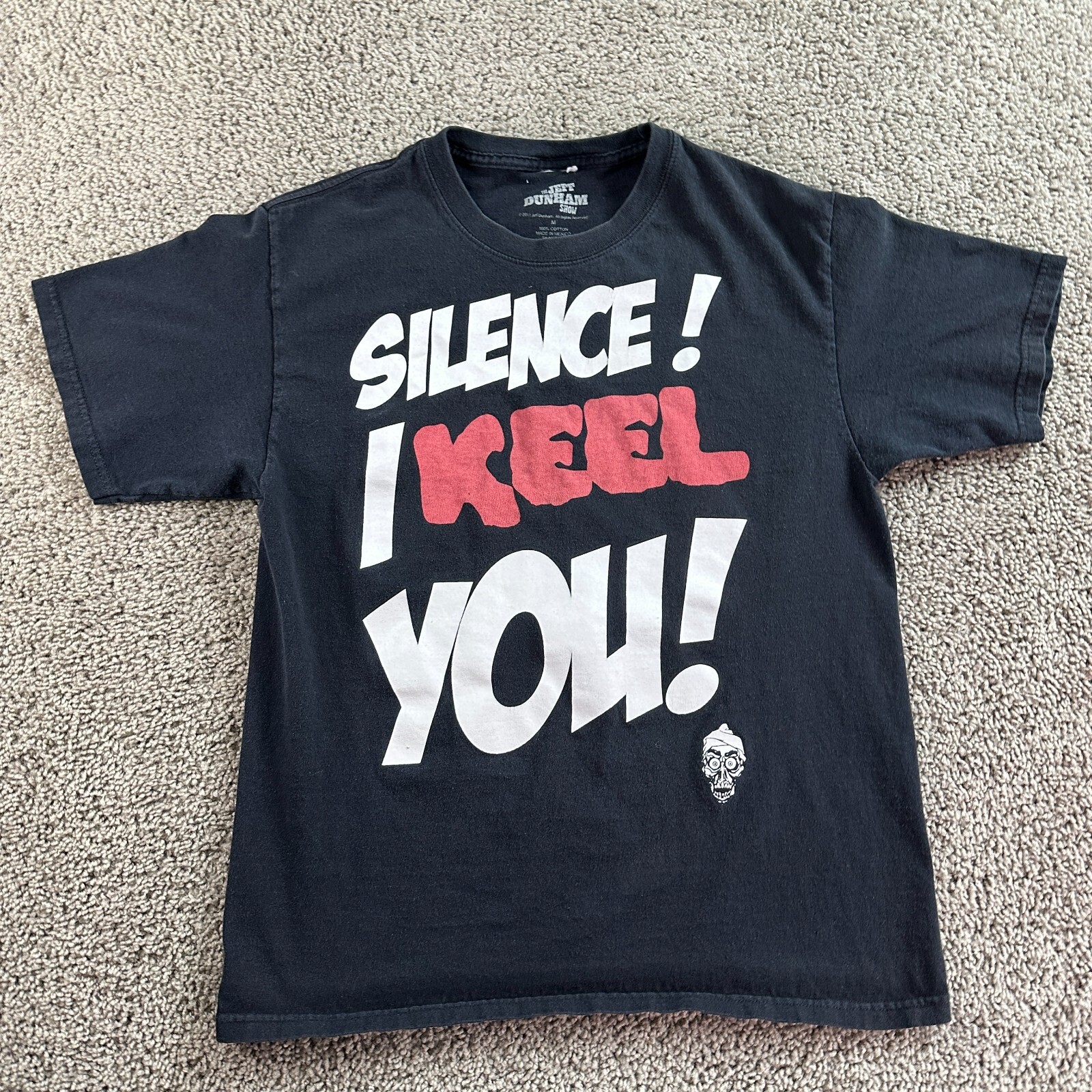 Jeff Dunham Shirt Mens Medium Black White Achmed Silence I Keel You Comedian