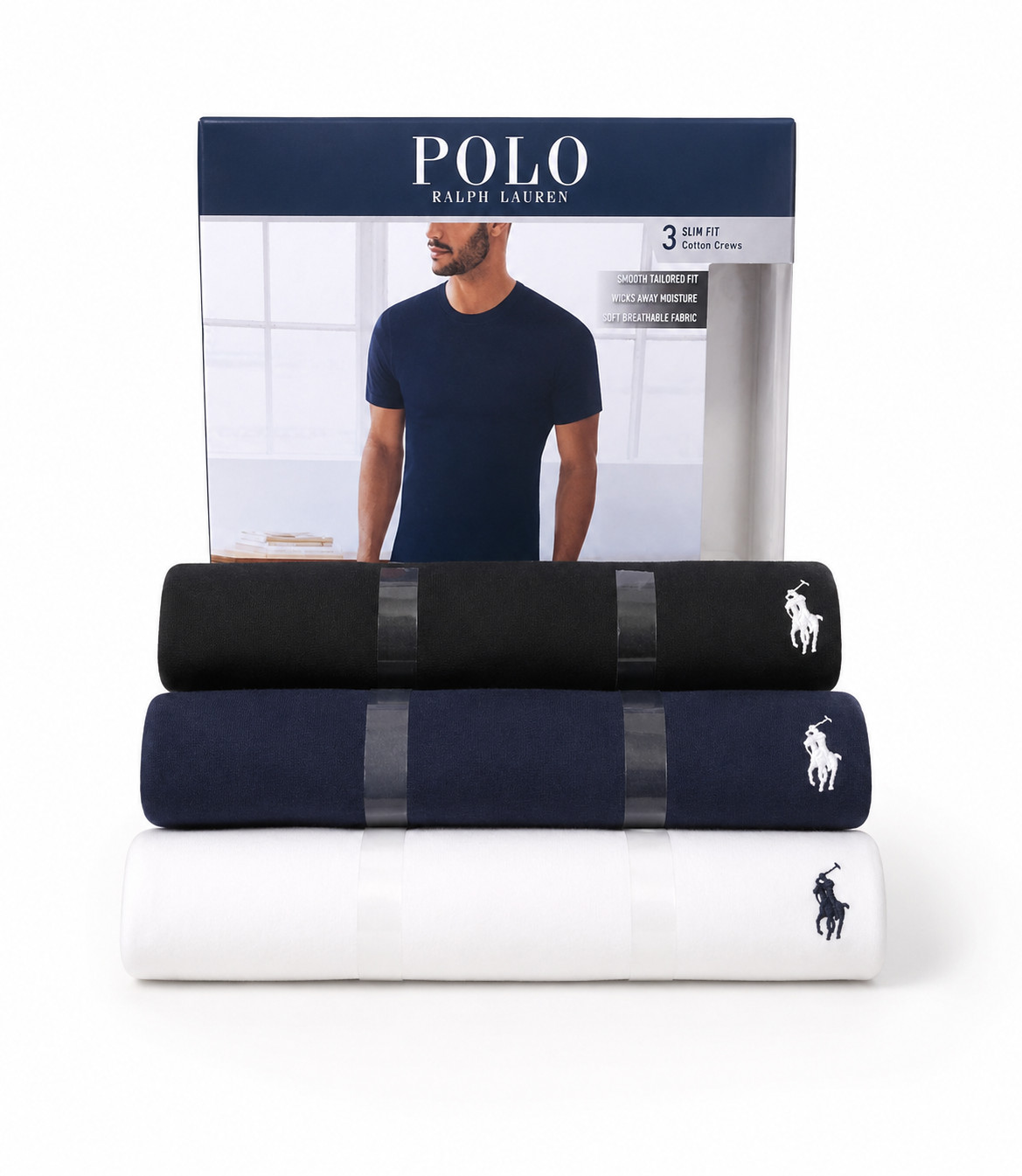 Polo Ralph Lauren Men&rsquo;s Slim Fit W/ Wicking 3-Pack Crew Cotton Undershirts XL