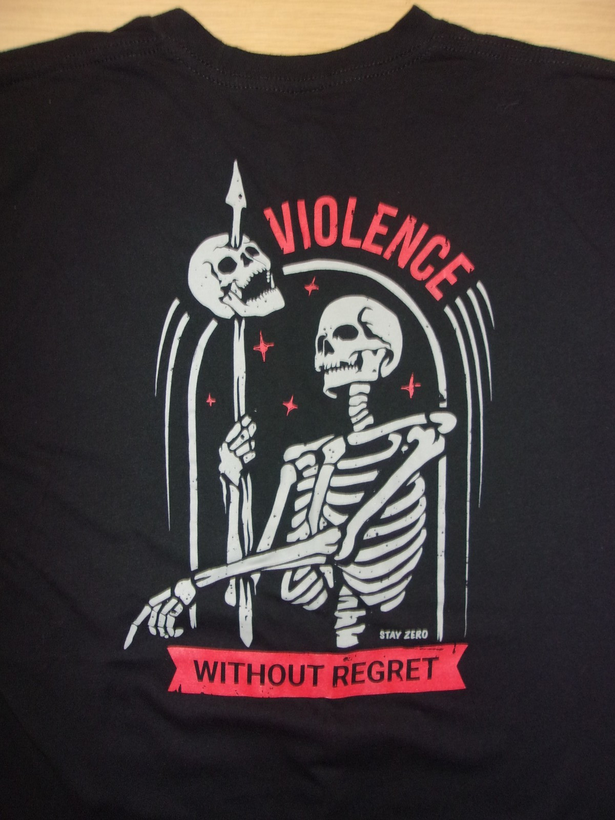 Zero Foxtrot Violence Without Regret Military Graphic Logo Shirt Black Mens L