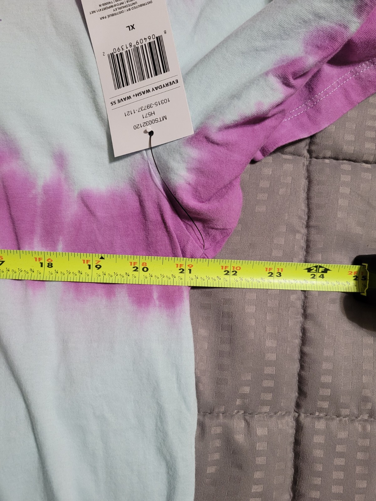 NWT Hurley Mens XL Purple Tie Dye Everyday Washed + Wave Short Sleeve Shirt XL47
