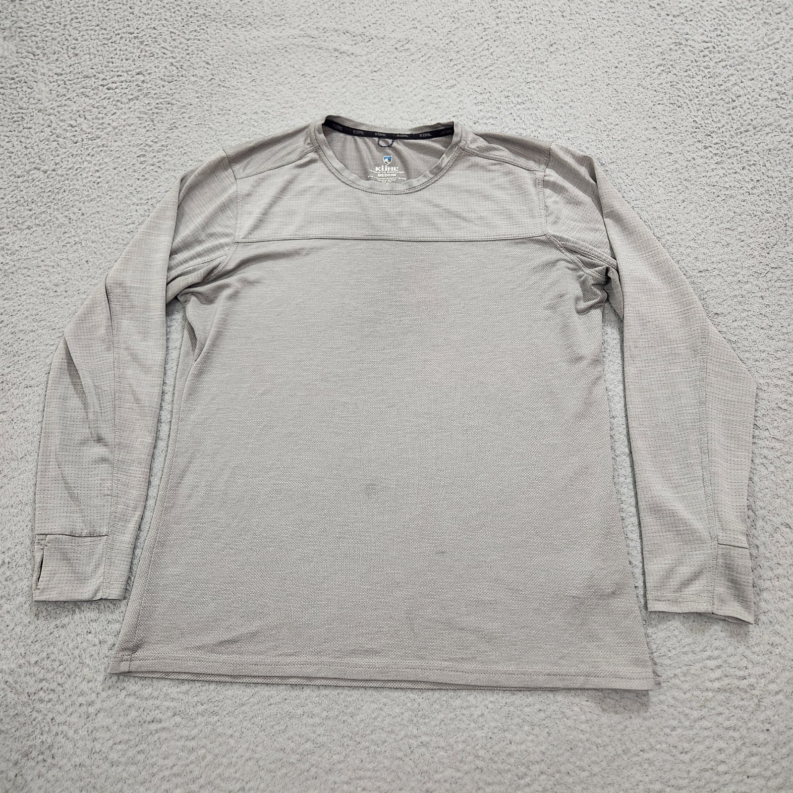 Kuhl Shirt Mens Medium Gray Engineered Crew Breathable Lightweight Hike *Read*
