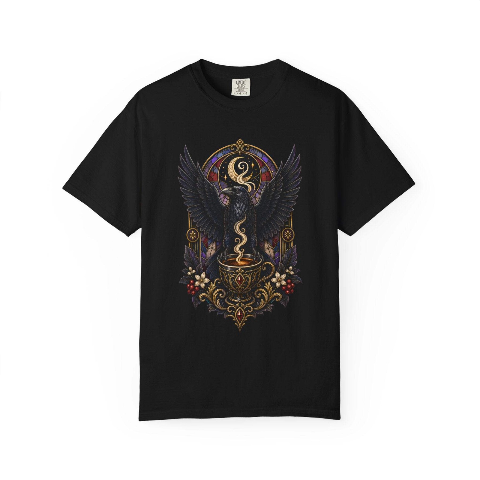 Gothic Espresso Raven T-Shirt Graphic