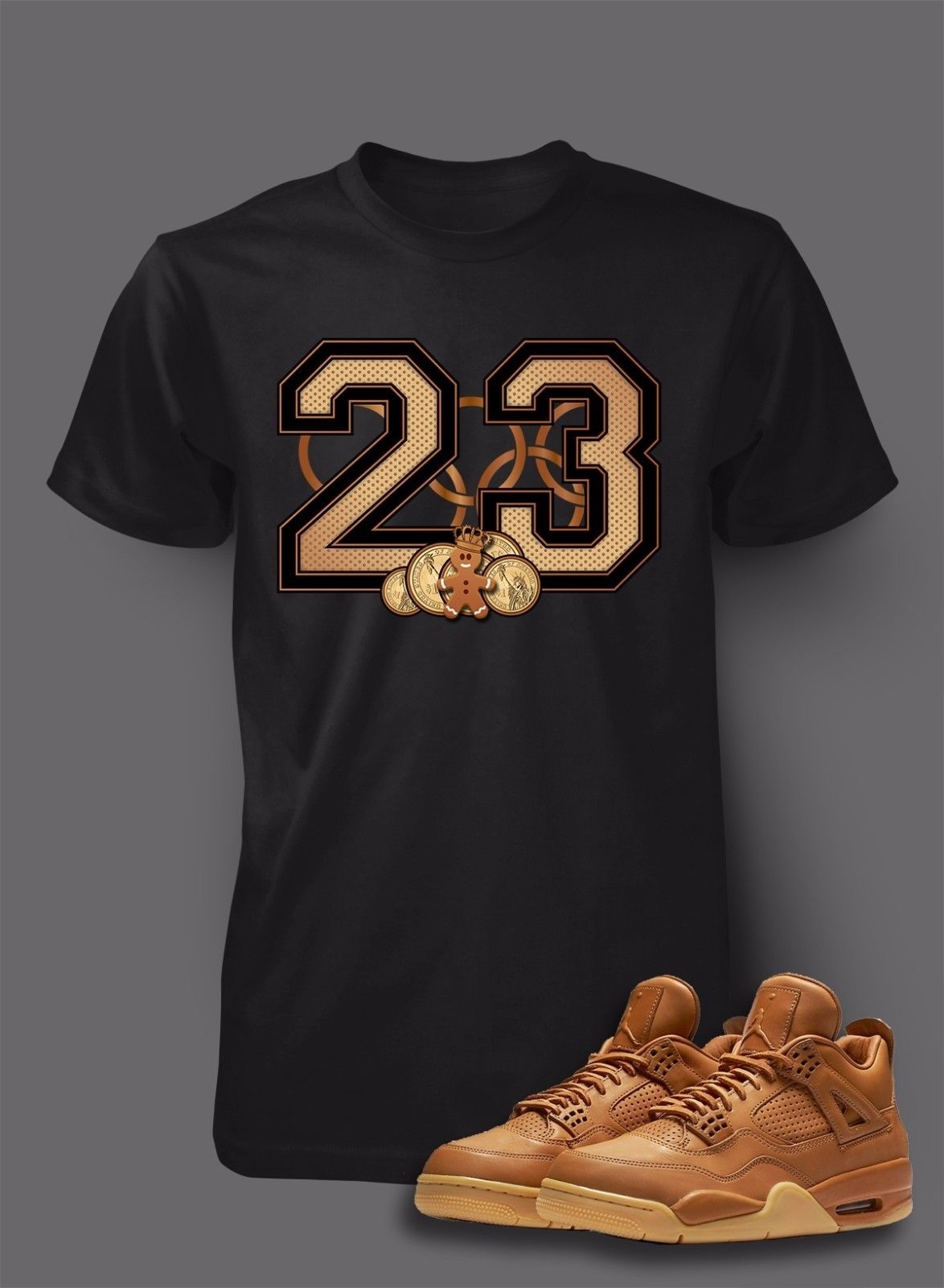 Street Wear Graphic Sneaker Tee Shirt Match J4 PREMIUM Ginger Pro Club Shaka