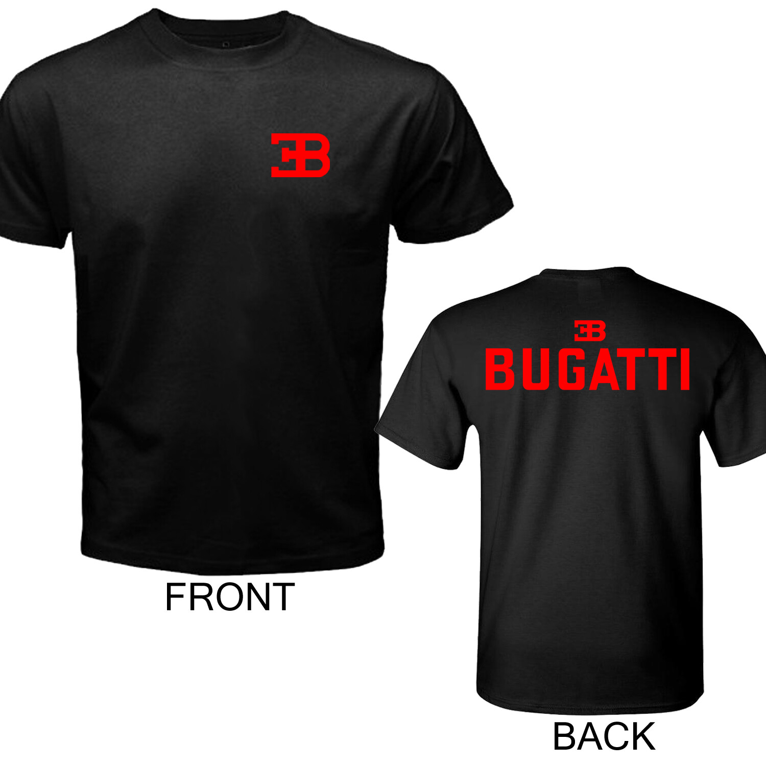 Bugatti Car Men&rsquo;s Black Size S to 5XL