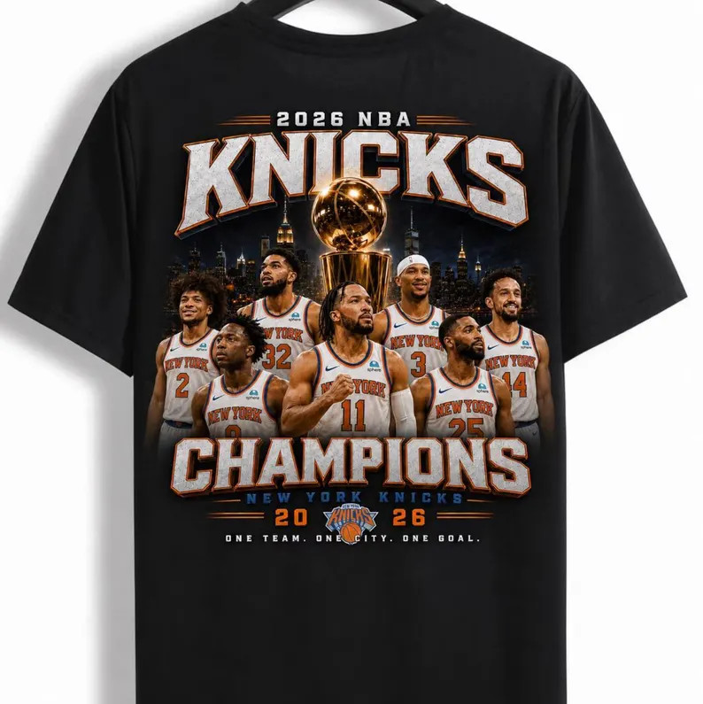 Knicks Champions 2026 Shirt Blue Orange Victory Celebration Tee