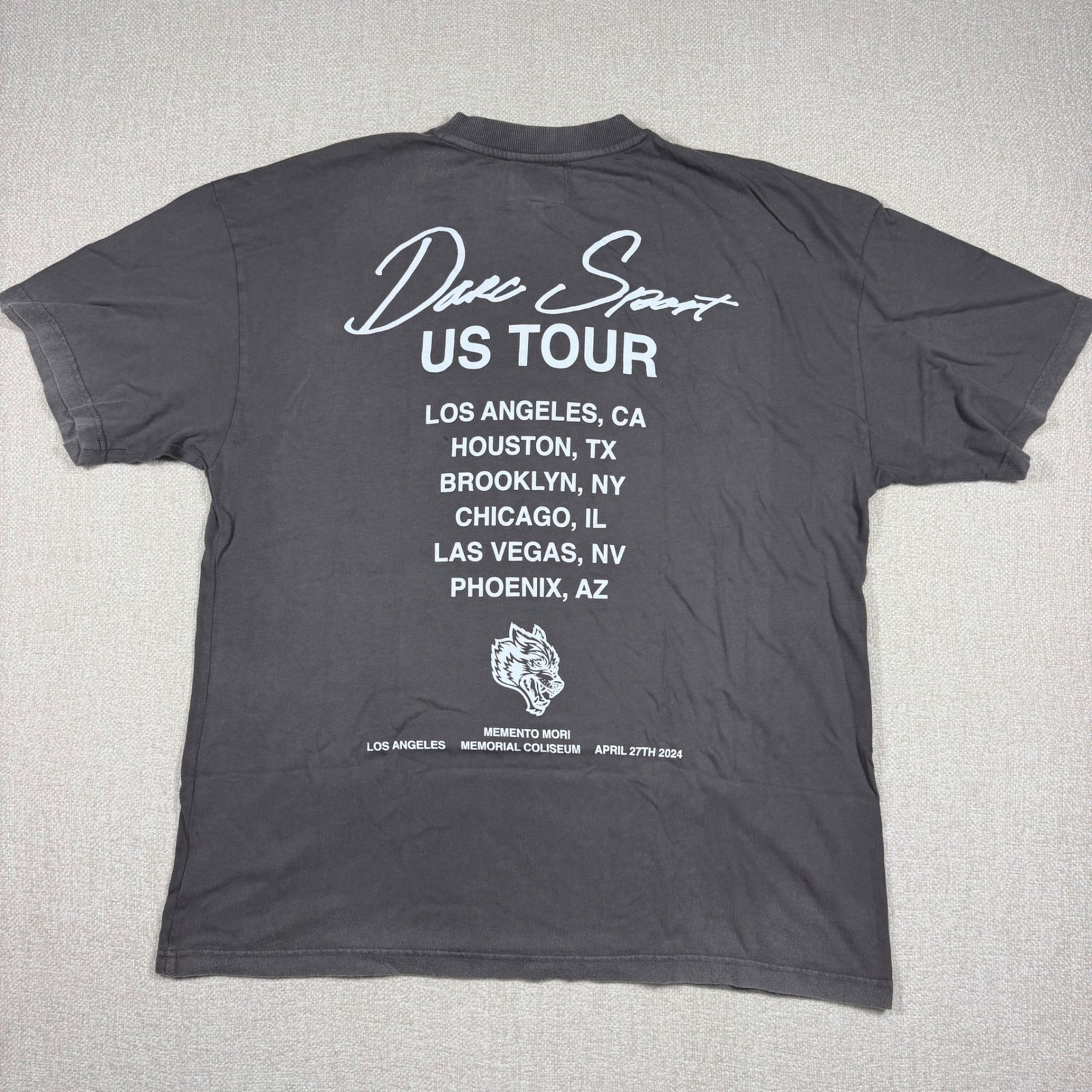 Darc Sport Wolves Club You Werent There US Tour Tee Wolf Gray Large Brand New