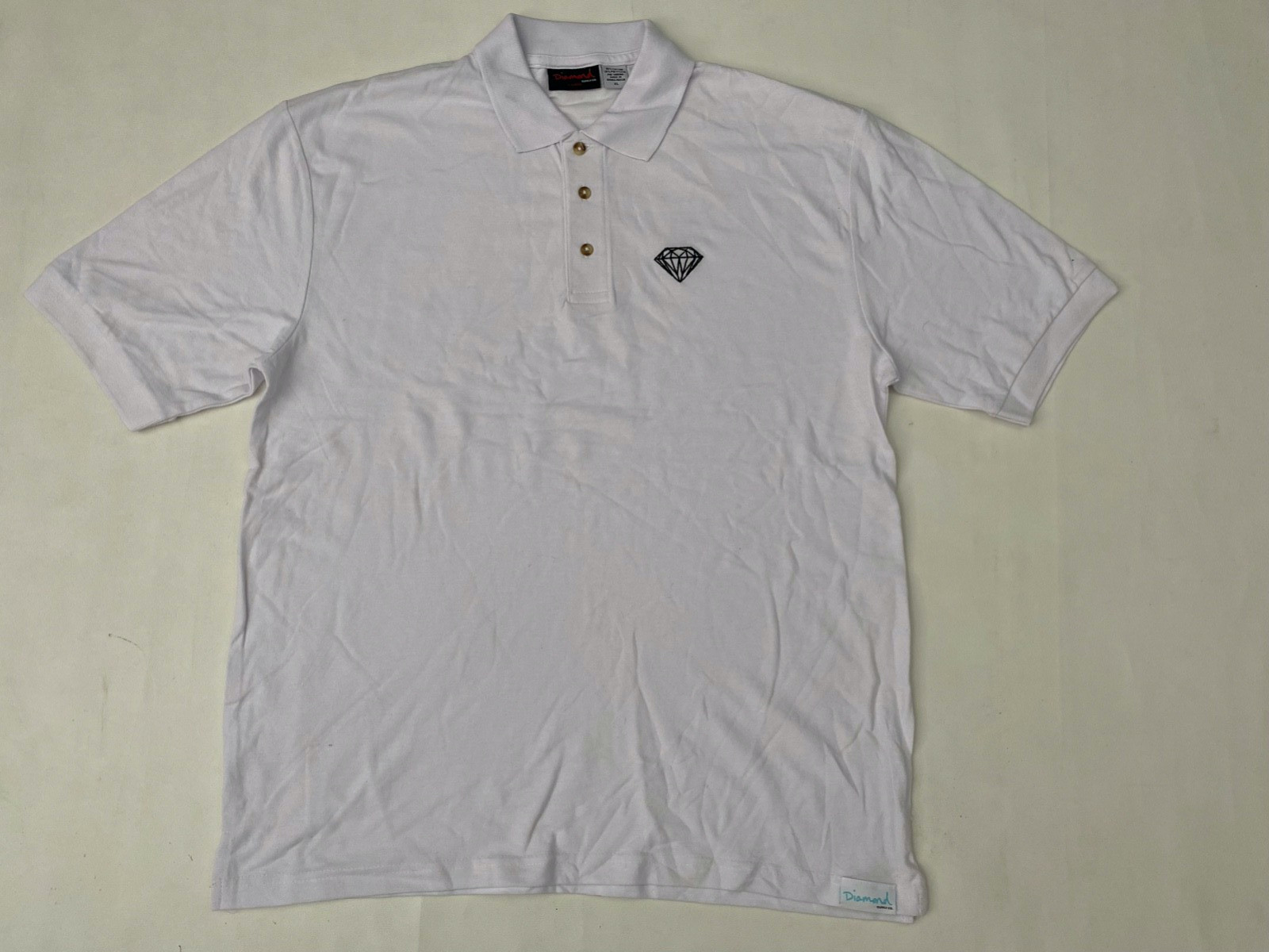 Men&rsquo;s Diamond Supply Co Logo Men Graphic White Polo T Shirt Size XL