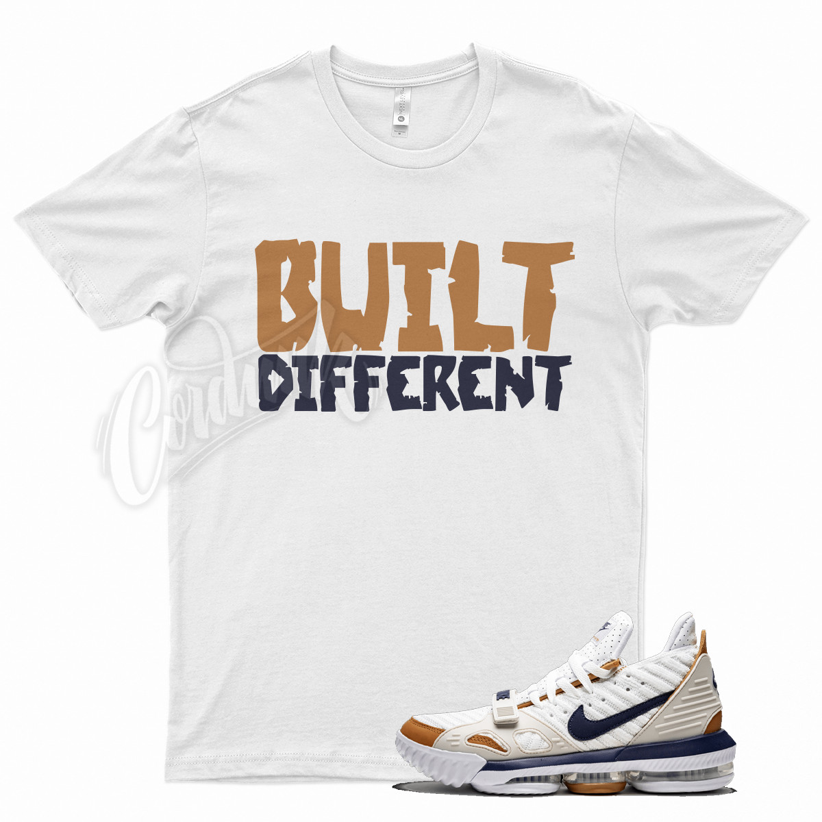 White BUILT T Shirt for N Lebron 16 Medicine Ball Midnight Navy Ginger