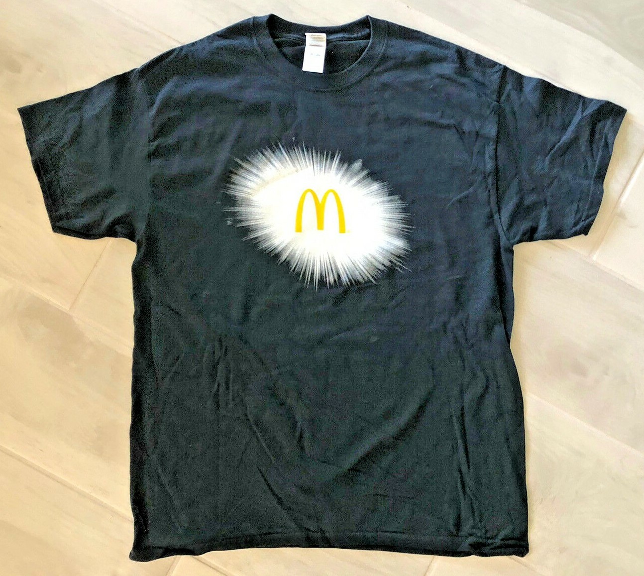 RARE NOS VINTAGE MCDONALD&rsquo;S STARBURST LOGO UNISEX COTTON L LARGE T-SHIRT