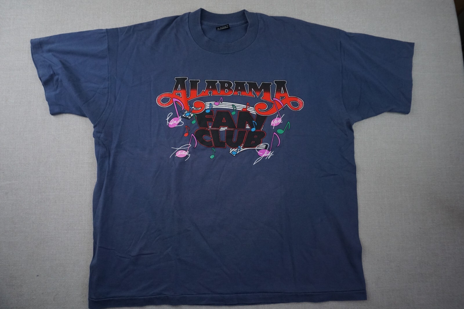 Alabama Fan Club Shirt Blue Mens Xl Short Sleeve Single Stitch Screen Stars