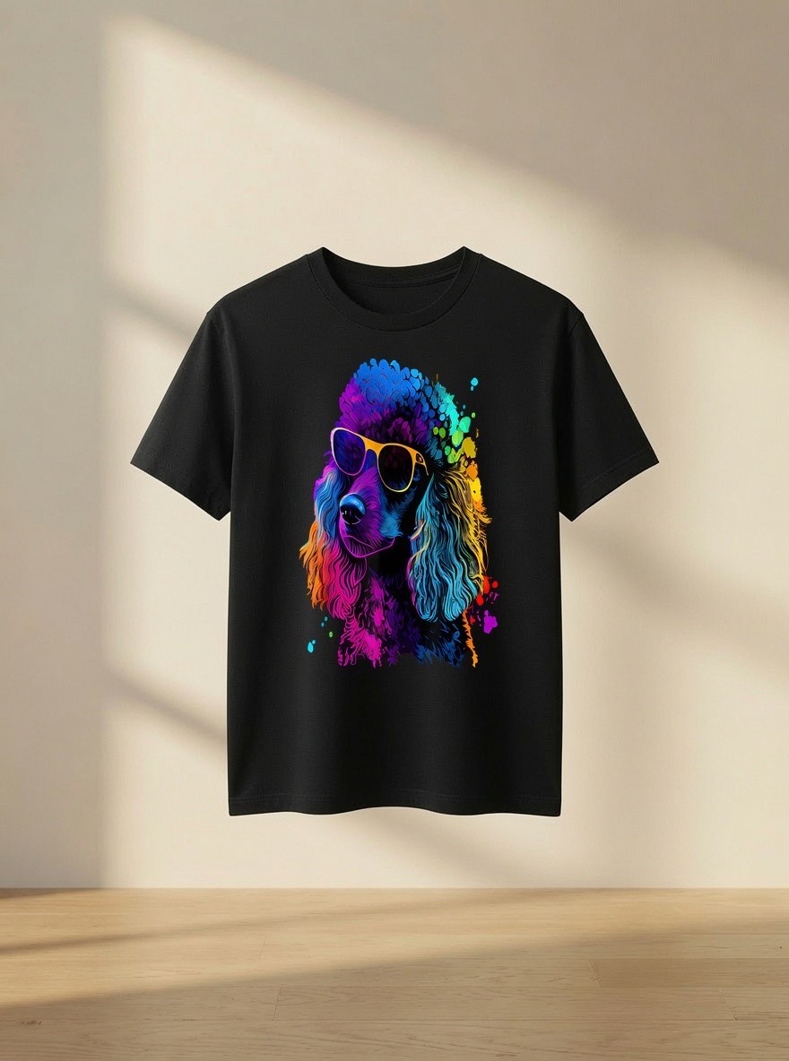 Poodle Pop Art Colorful Cute Dog Lover Mom Dad Puppy Gift Tee