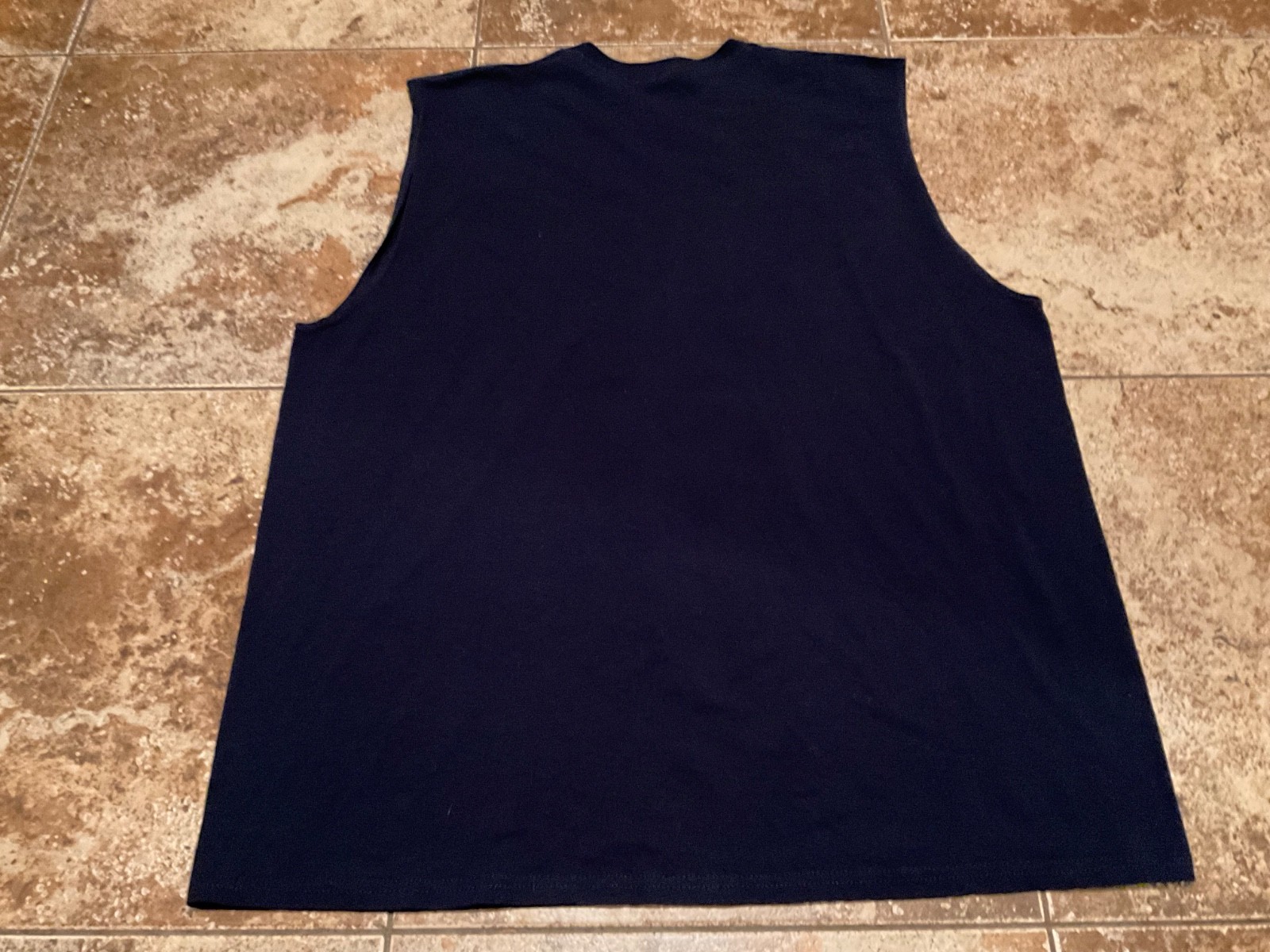 VINTAGE JERZEES MUSCLE GYM TEE WORKING ON MY SIX PACK ( MENS 2XL ) DARK BLUE
