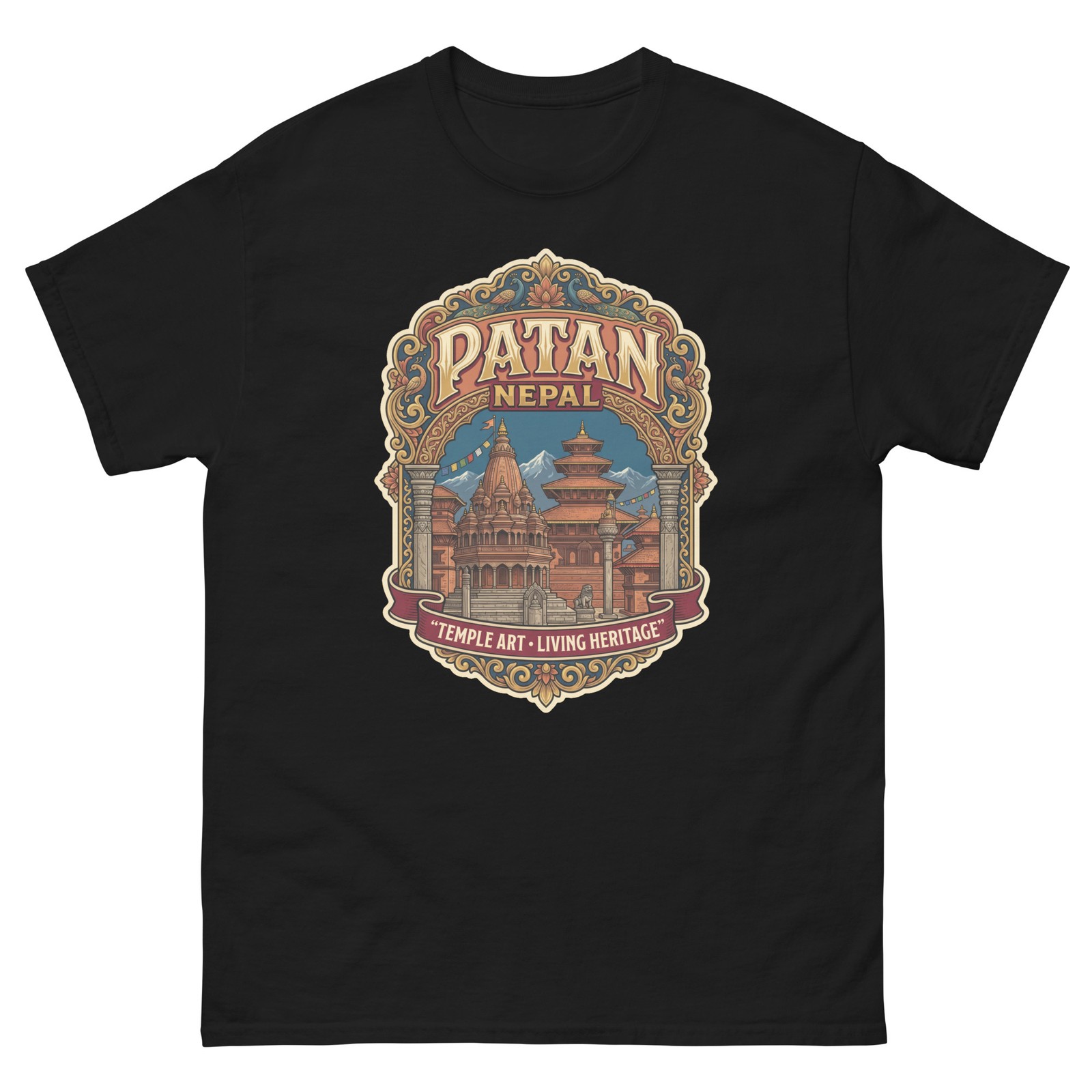 Patan Nepal Temple Art Graphic T-Shirt Unisex Travel Tee