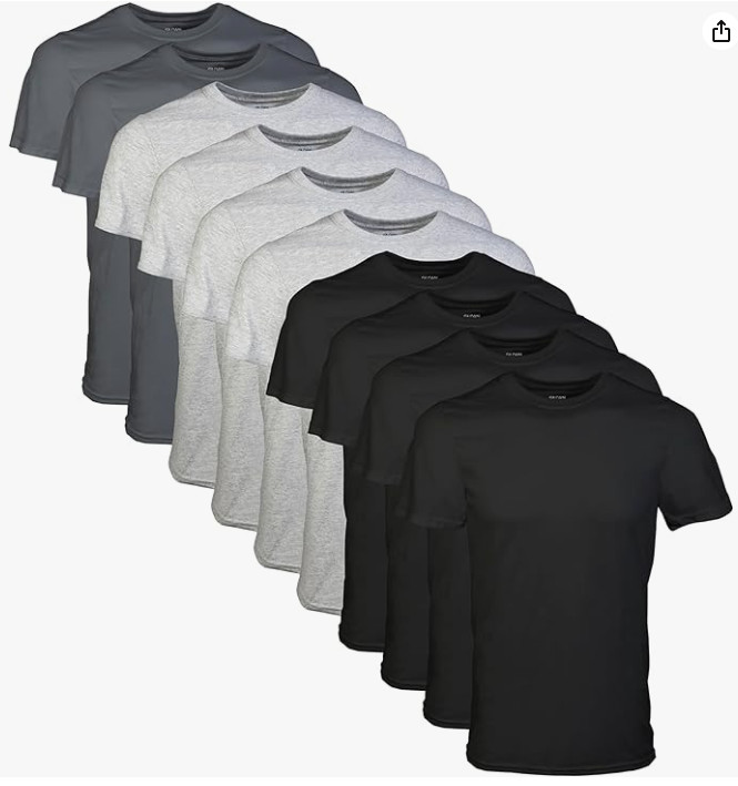 Gildan Men&rsquo;s Crew T-Shirts, Multipack, Style G1100 XX-Large 10 Pack