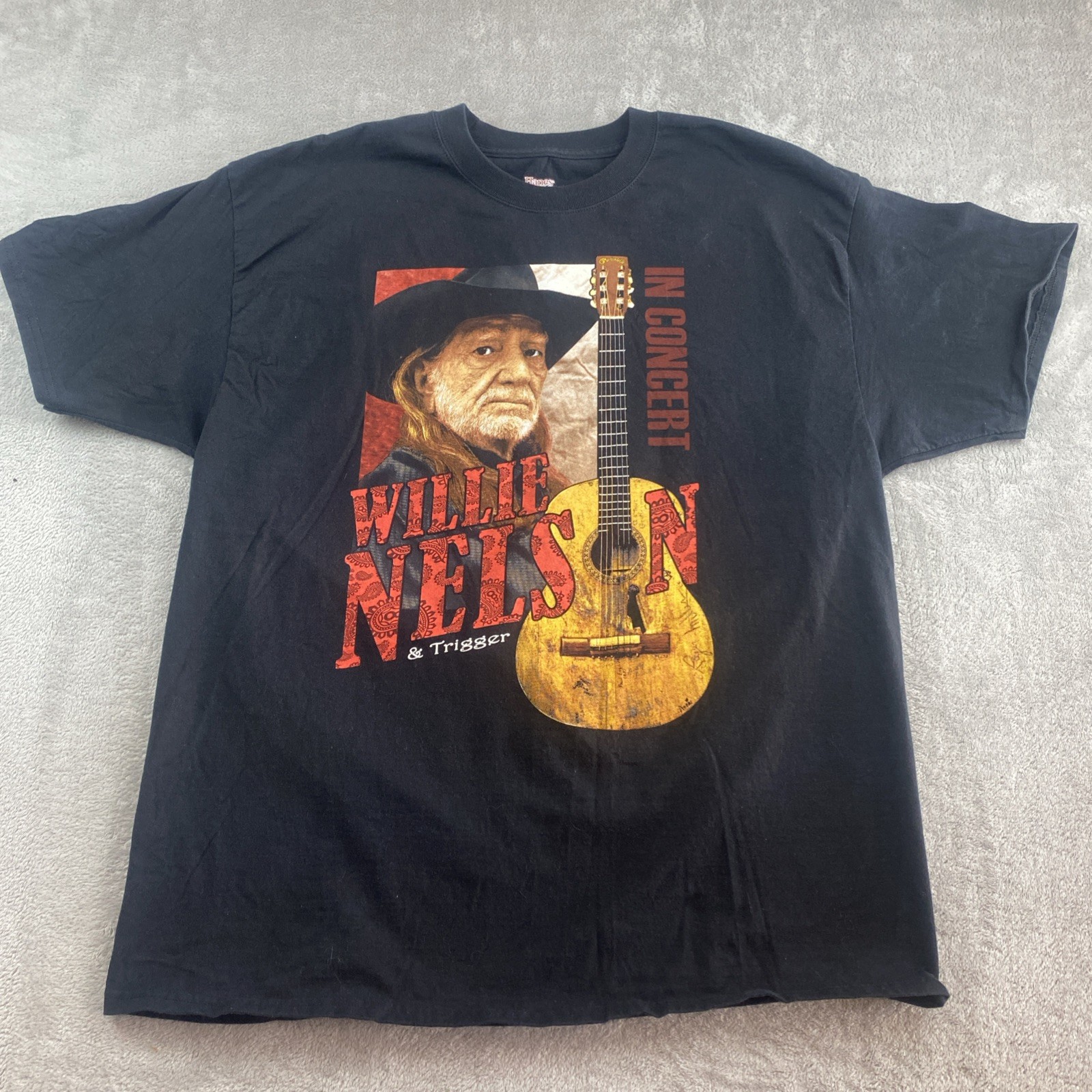 Willie Nelson Shirt Sz XL Mens Trigger In Concert Country Autumn Tour 2015 Black